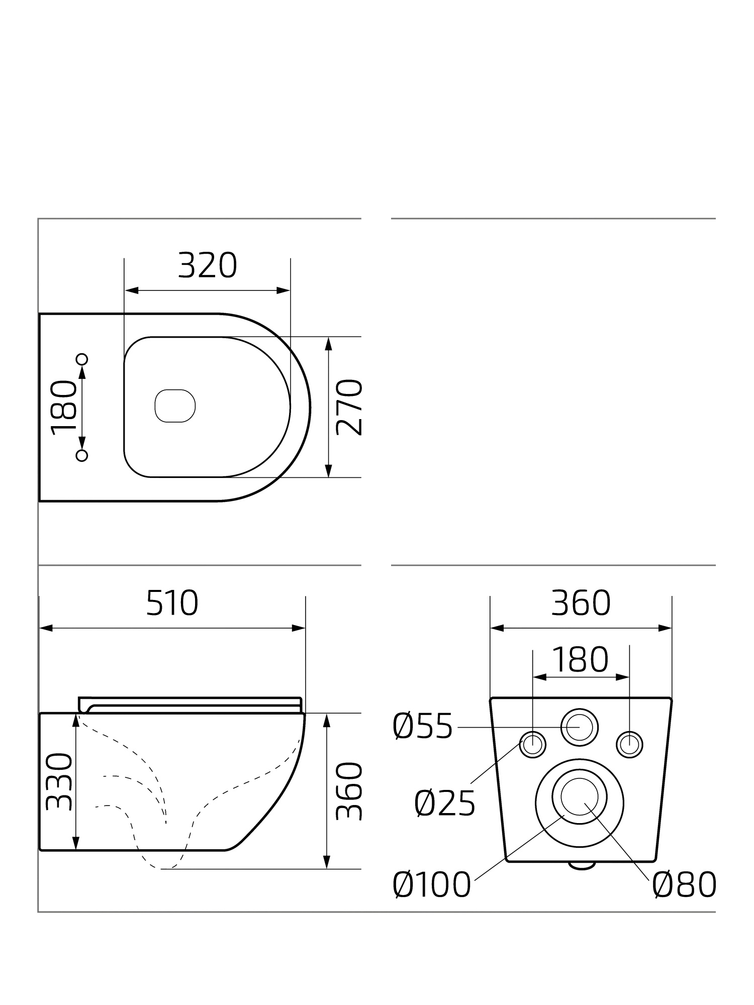 Унитаз подвесной Gid Tr2122 62234Y белый 51x36x36