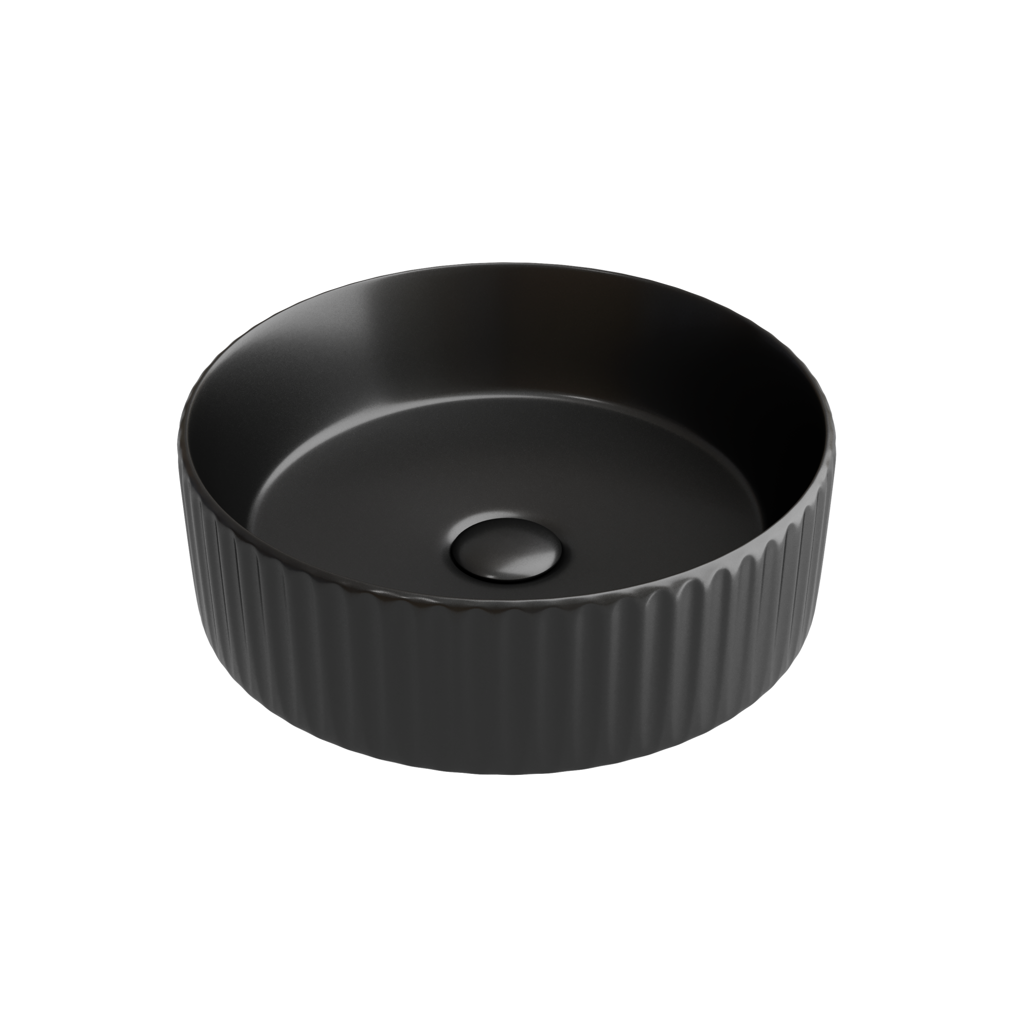 Умывальник чаша накладная круглая (цвет Черный Матовый) Element 360*360*115мм, CN6057MB