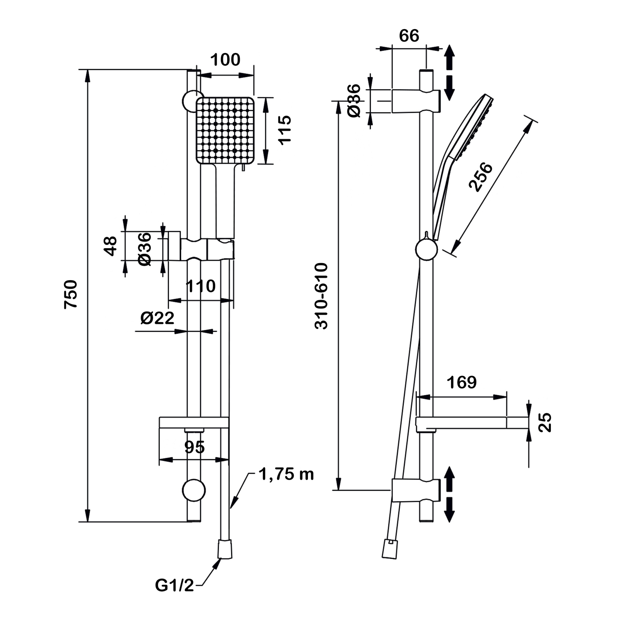Душевой комплект Swedbe Hermes 5108B