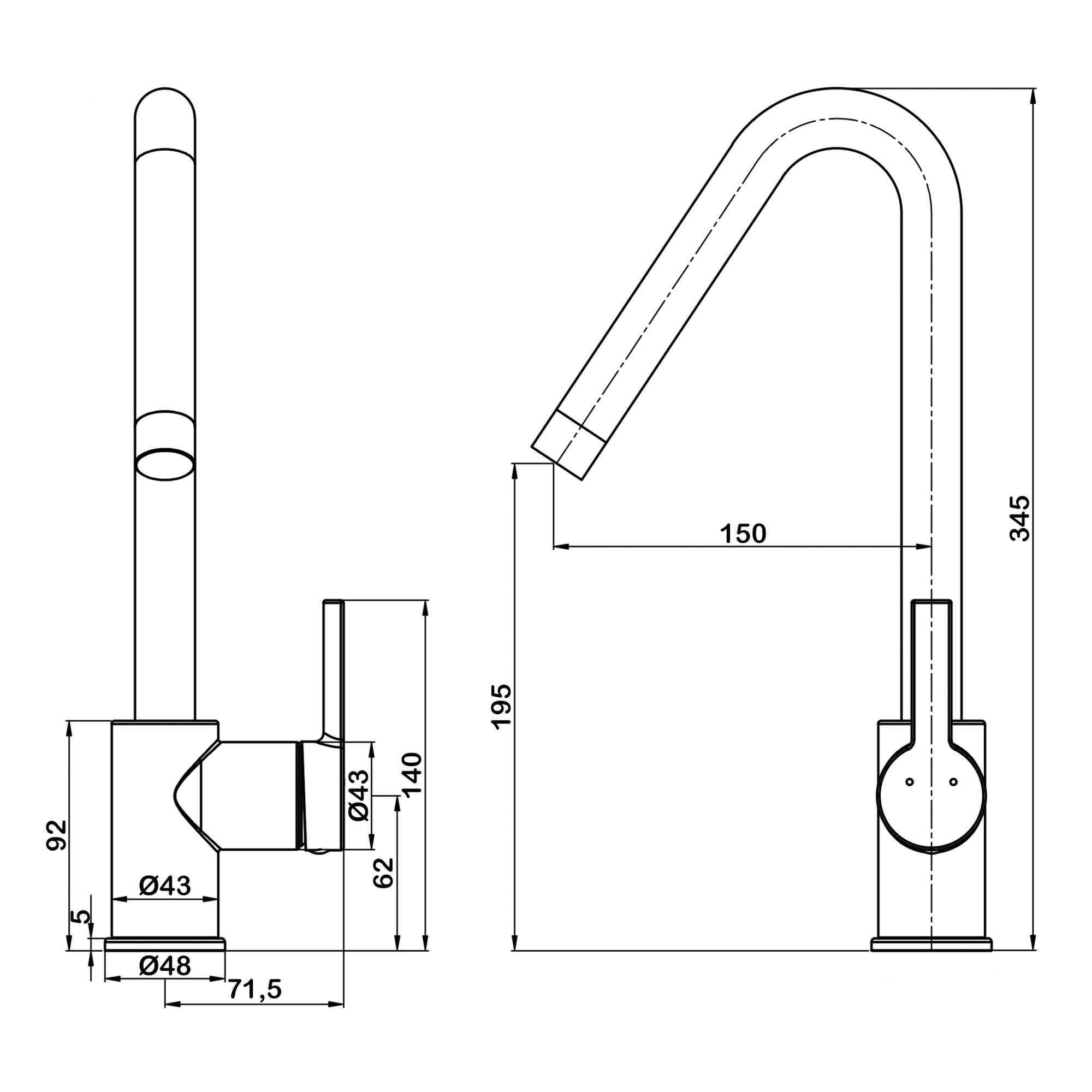 Смеситель для кухни Swedbe Select 2742GO