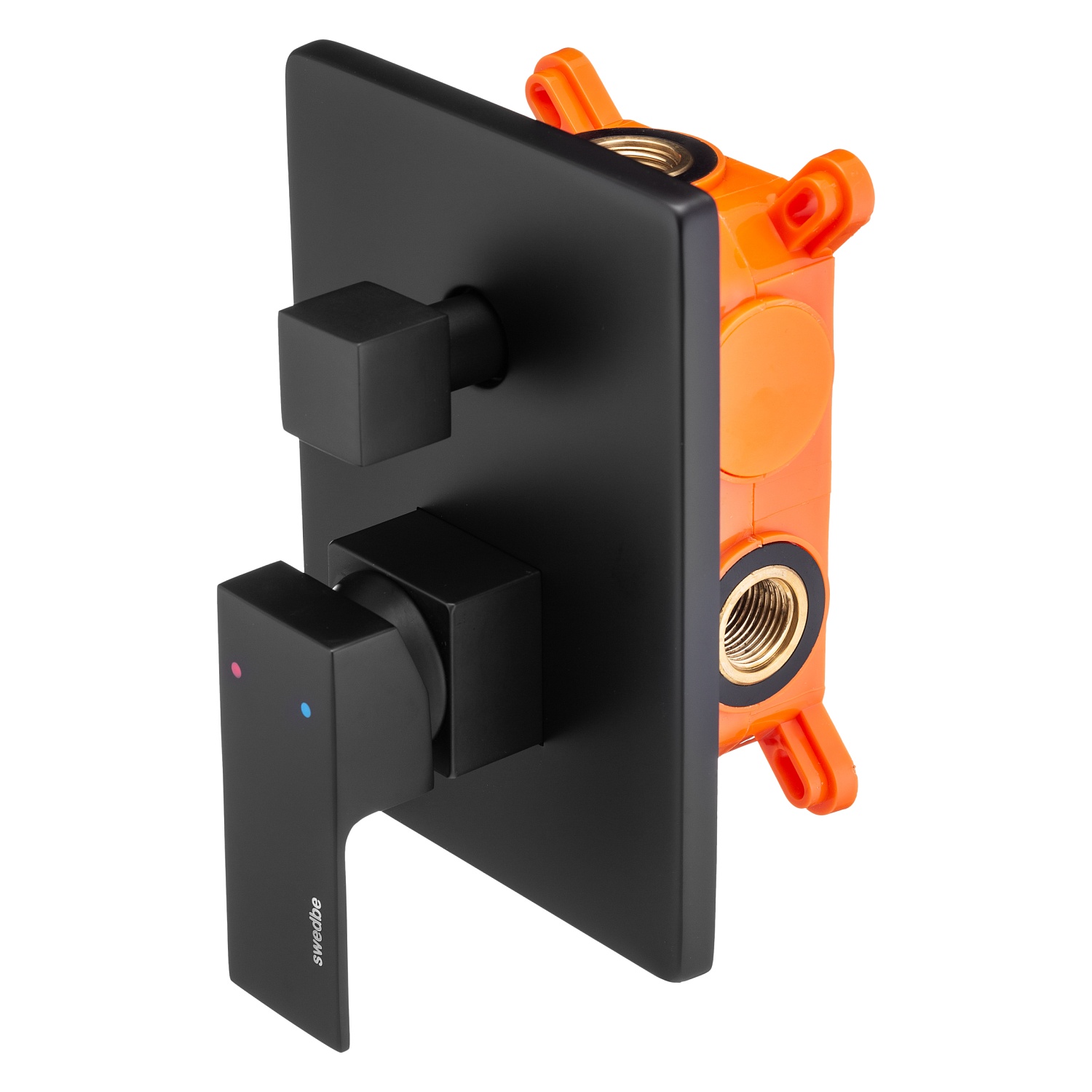 Смеситель встраиваемый подключение на 2 выхода в монтажном боксе Swedbe Platta 5519B