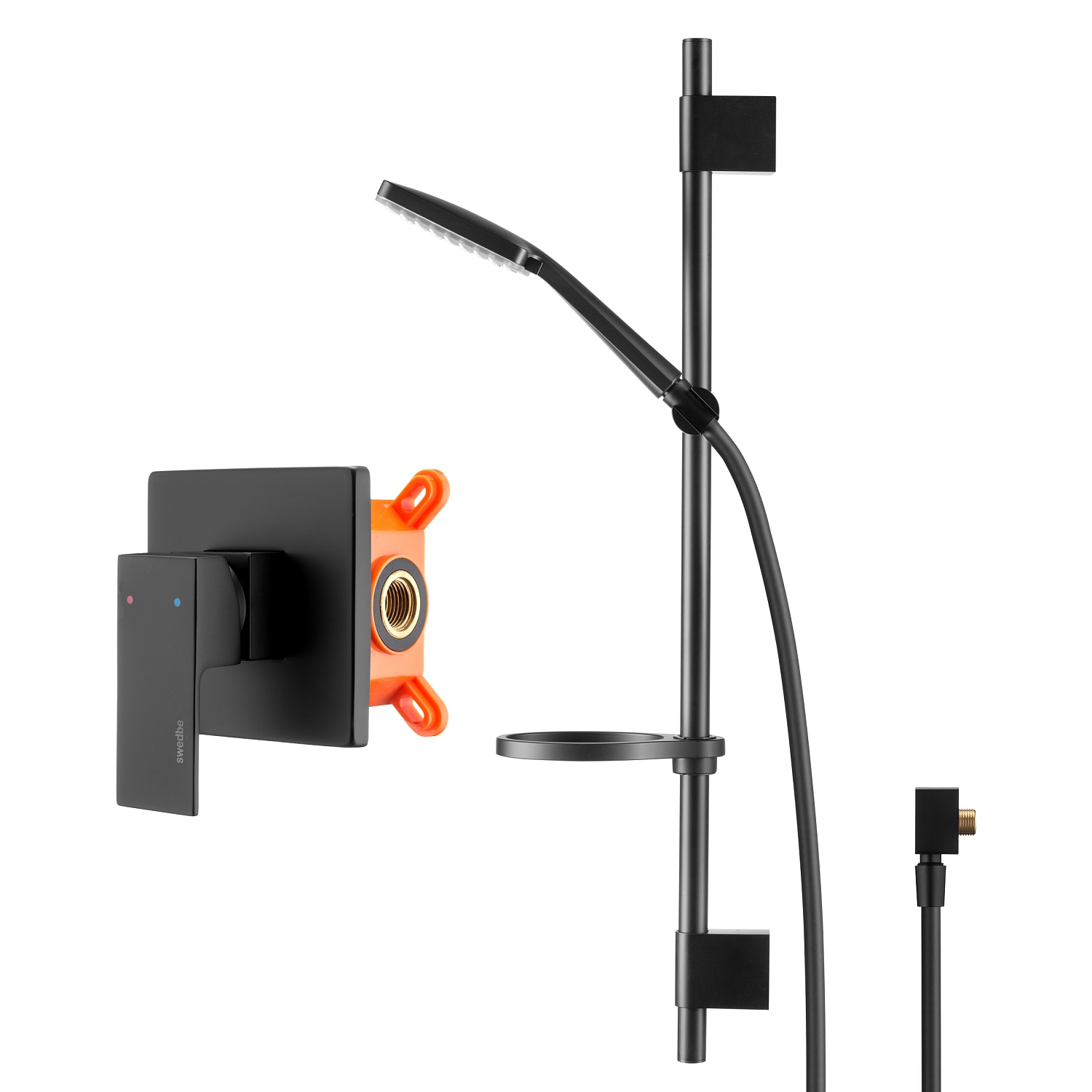 Душевой комплект со встраиваемым смесителем с монтажным боксом Swedbe Platta 5553B