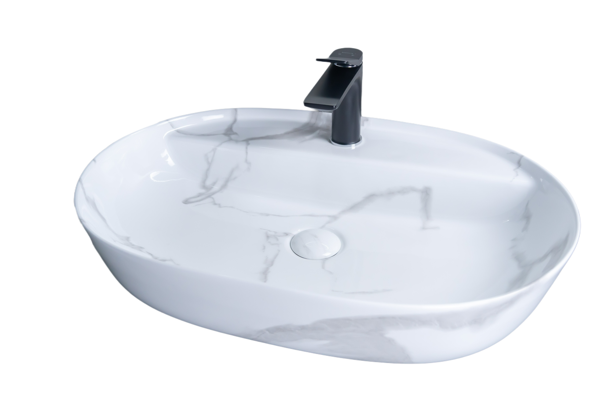 Раковина Gid Mnc346C 54470 накладная под камень глянцевая 61x41x14