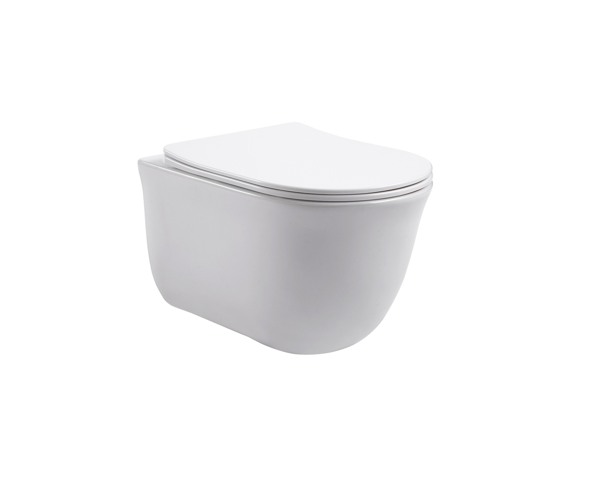 Унитаз подвесной безободковый AQUATEK КЛАССИК AQ1111-00 525*365*340 мм, горизонтальный выпуск, тонкое сиденье с механизмом плавного закрывания, крепеж