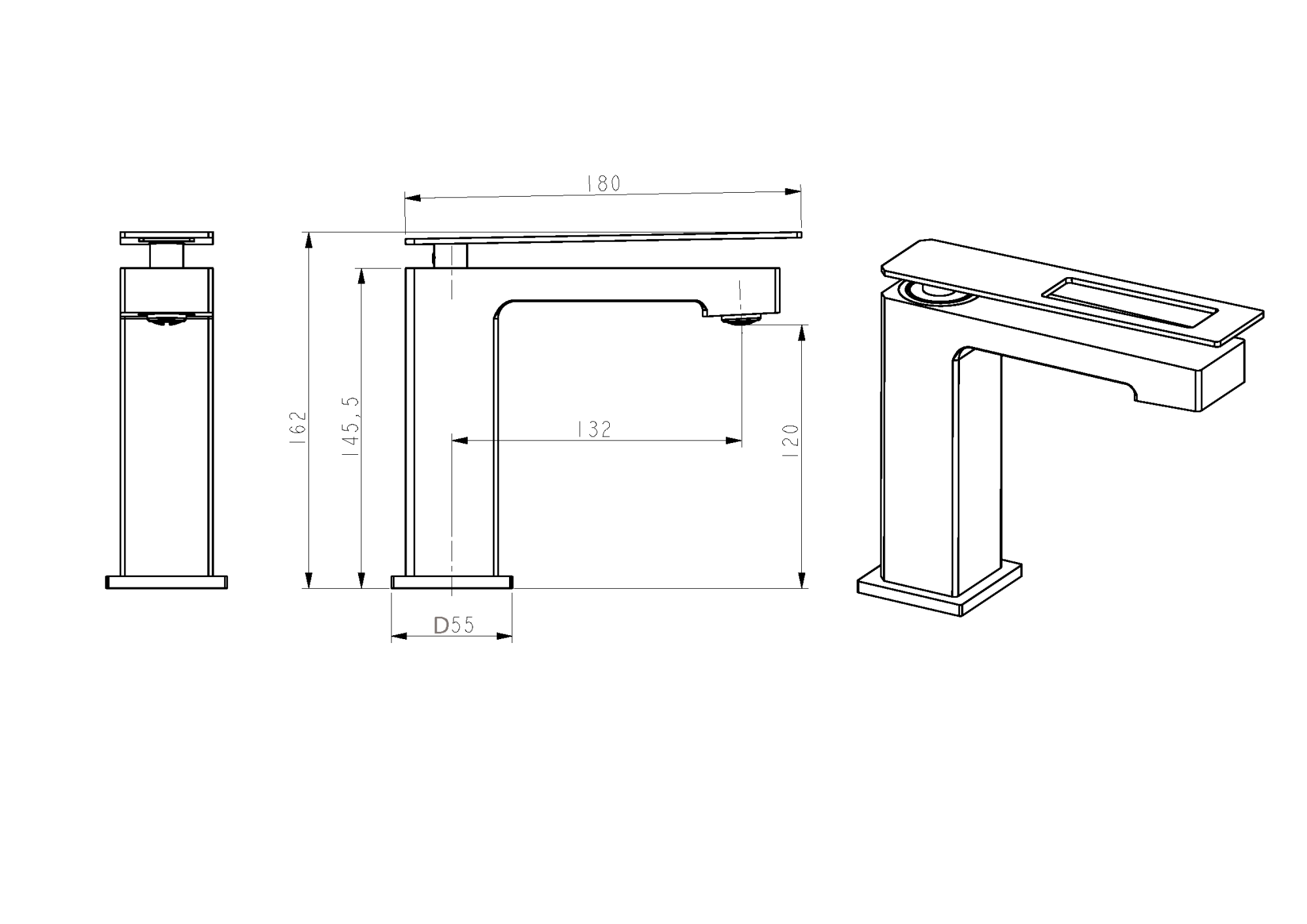 Смеситель Q для умыв. низ. WhiteChrome