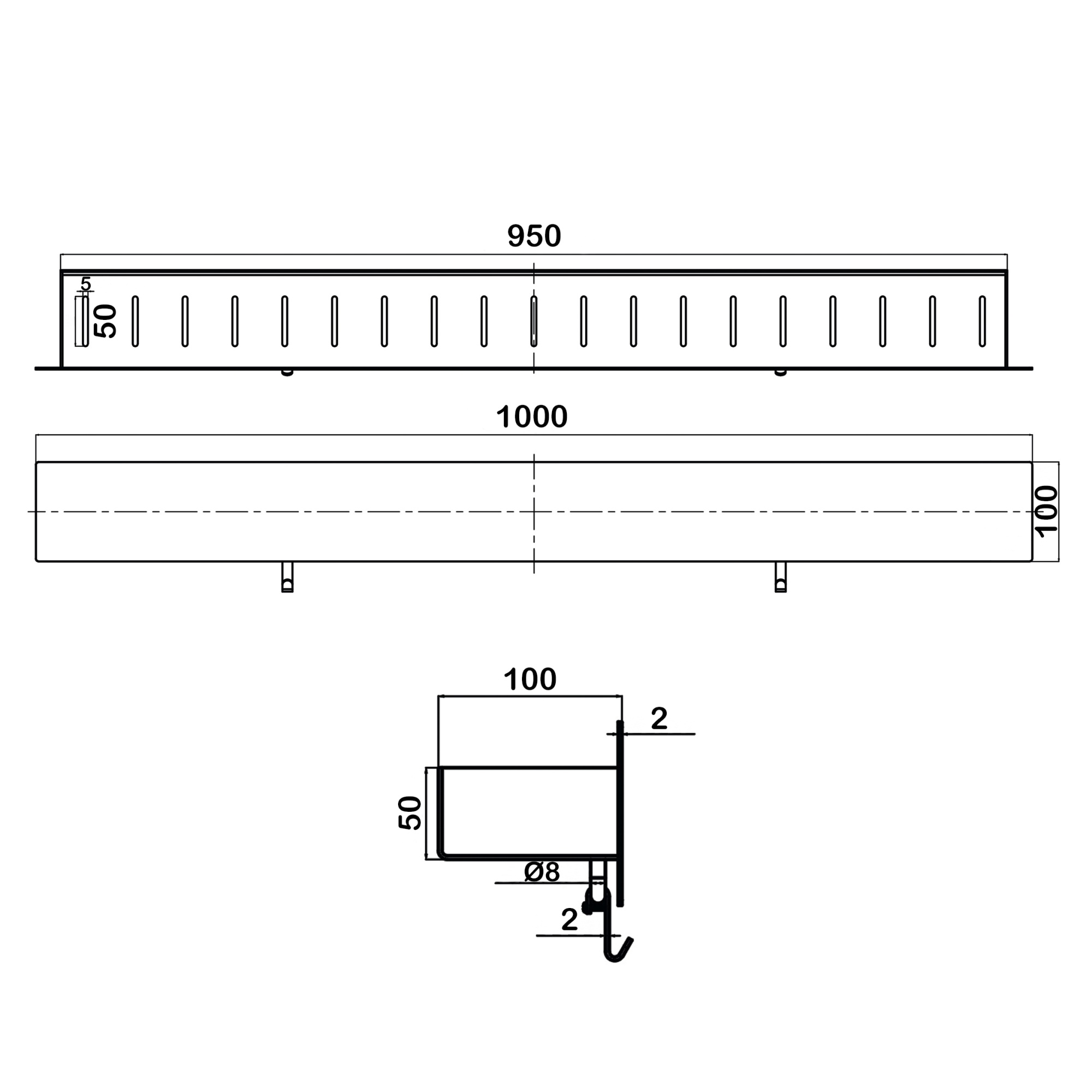 Полка для ванной комнаты Swedbe Attribut (100 см), 9812B