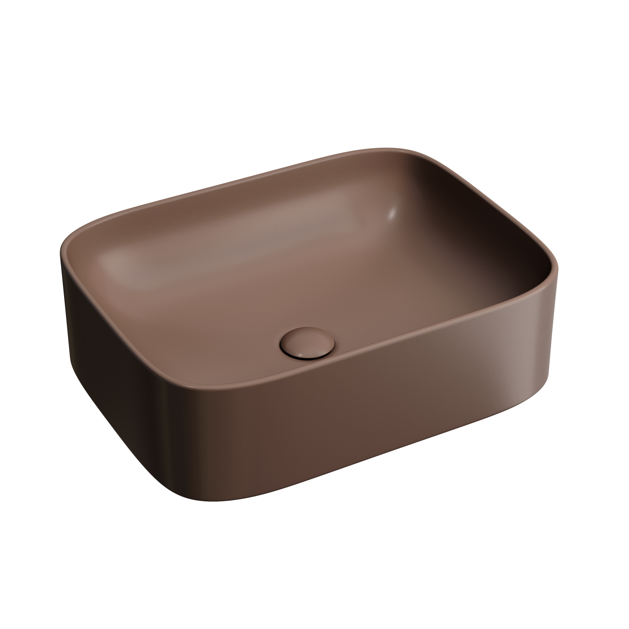 Умывальник чаша накладная прямоугольная (цвет Темно-Коричневый Матовый) Element 505*380*150мм, CN6052MDB