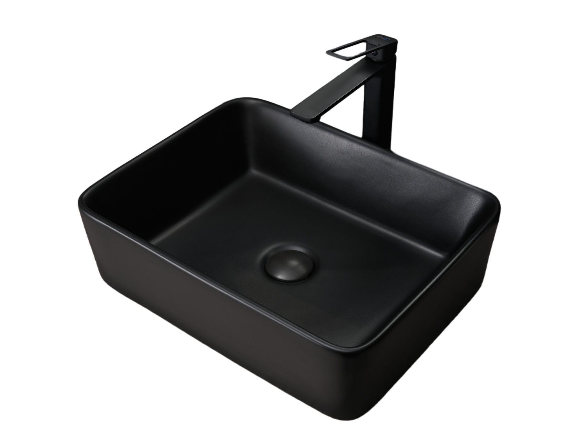 Раковина Gid Bm9103 53374 накладная черная матовая 48x37x13