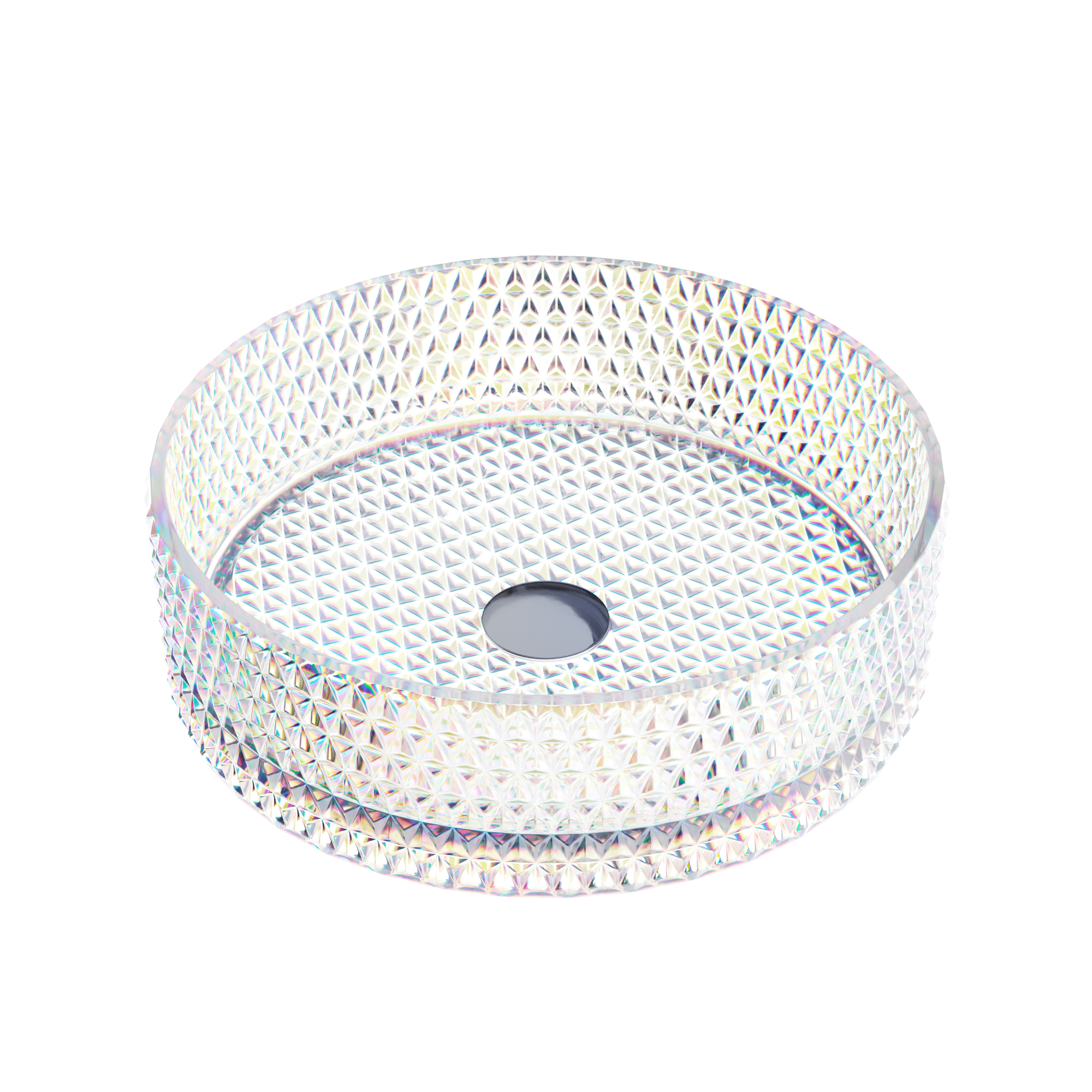 Умывальник чаша накладная круглая (цвет неон) Cristal 360*360*112мм, CN6059