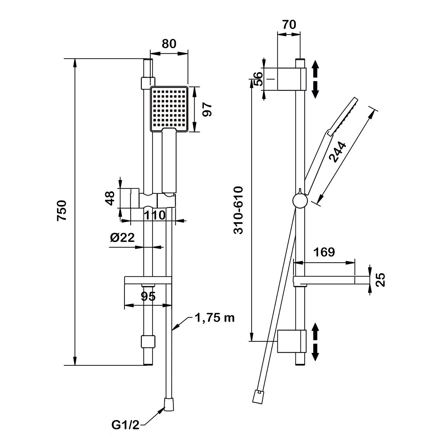 Душевой комплект Swedbe Hermes 5113B