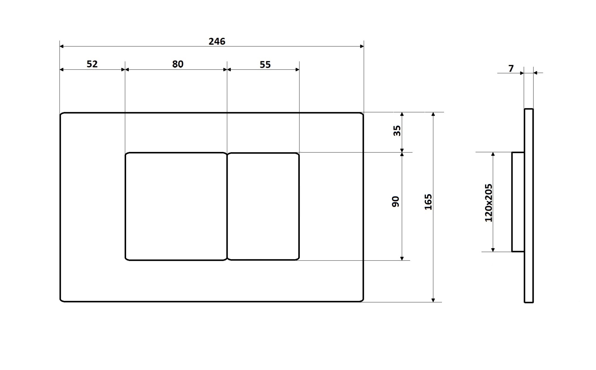 Кнопка CR03BS смыва для инсталляций из нержавеющей стали Ceruttispa (матовая сталь)