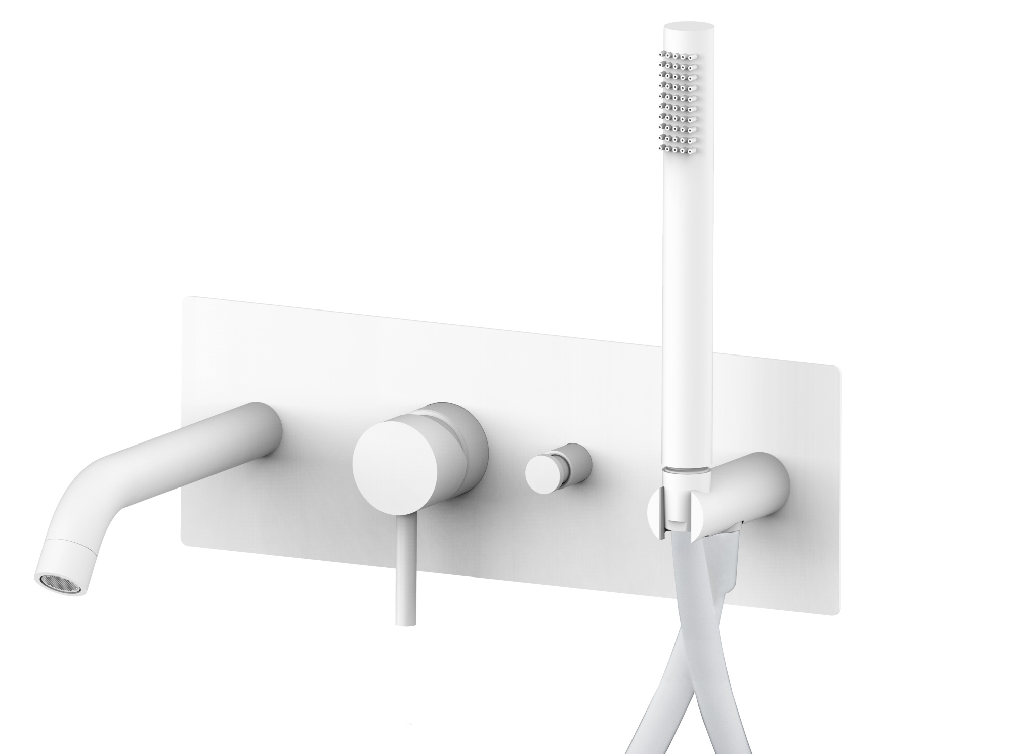 Смеситель для ванны Paffoni LIGHT LIG001BO встраиваемый на 2 выхода Белый матовый