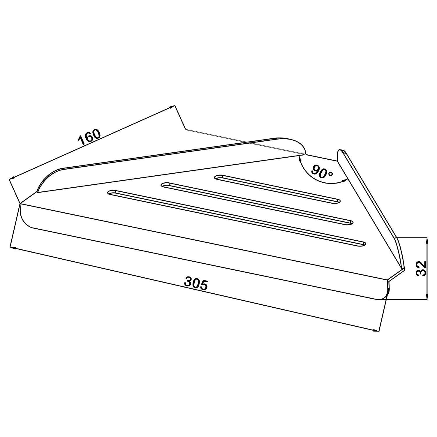 Угловая полка Swedbe Attribut 9802