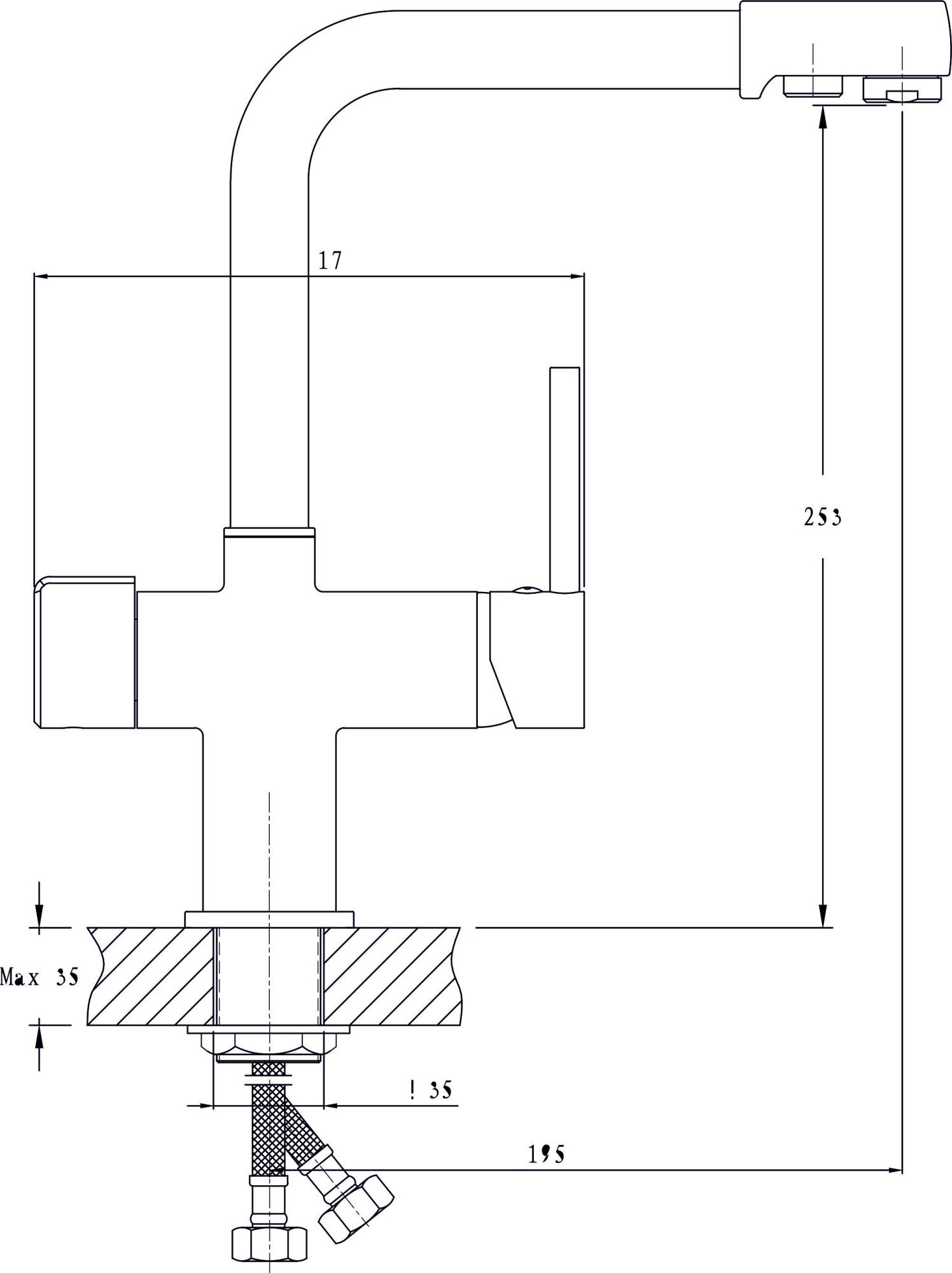 Смеситель для кухонной мойки RUSH (MS9035-31)