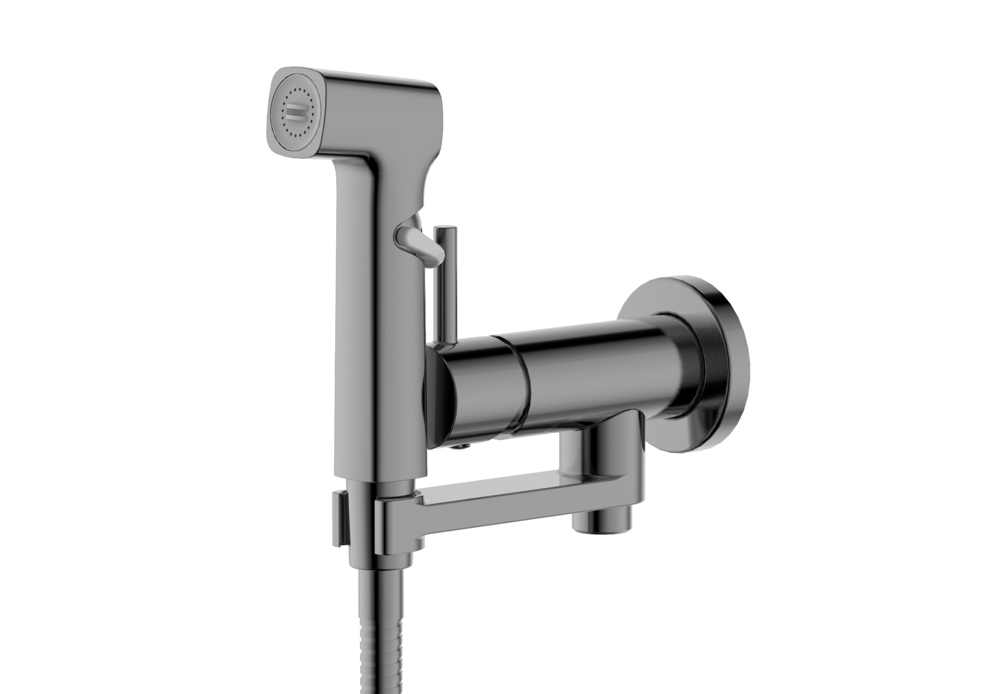 Комплект для гигиенического душа Aquatek НИКА встроенный (смеситель + гигиеническая лейка + шланг) AQ1819BGM  оружейная сталь