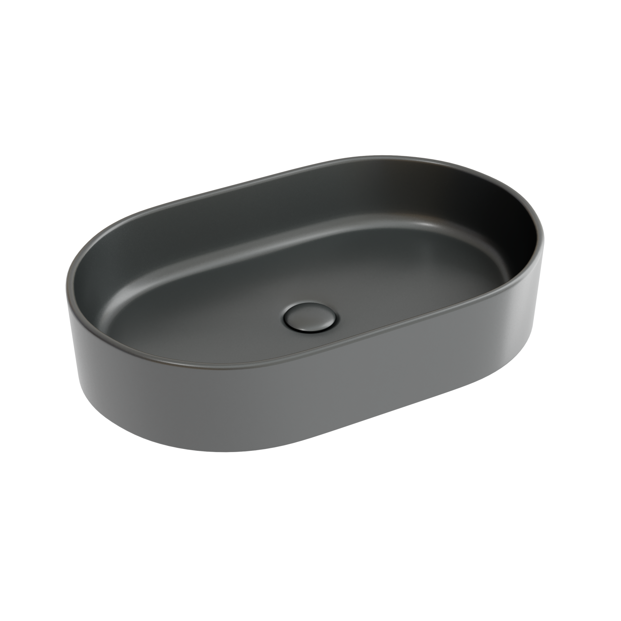 Умывальник чаша накладная овальная (цвет Темный Антрацит Матовый) Element 608*385*122мм, CN6048MDH