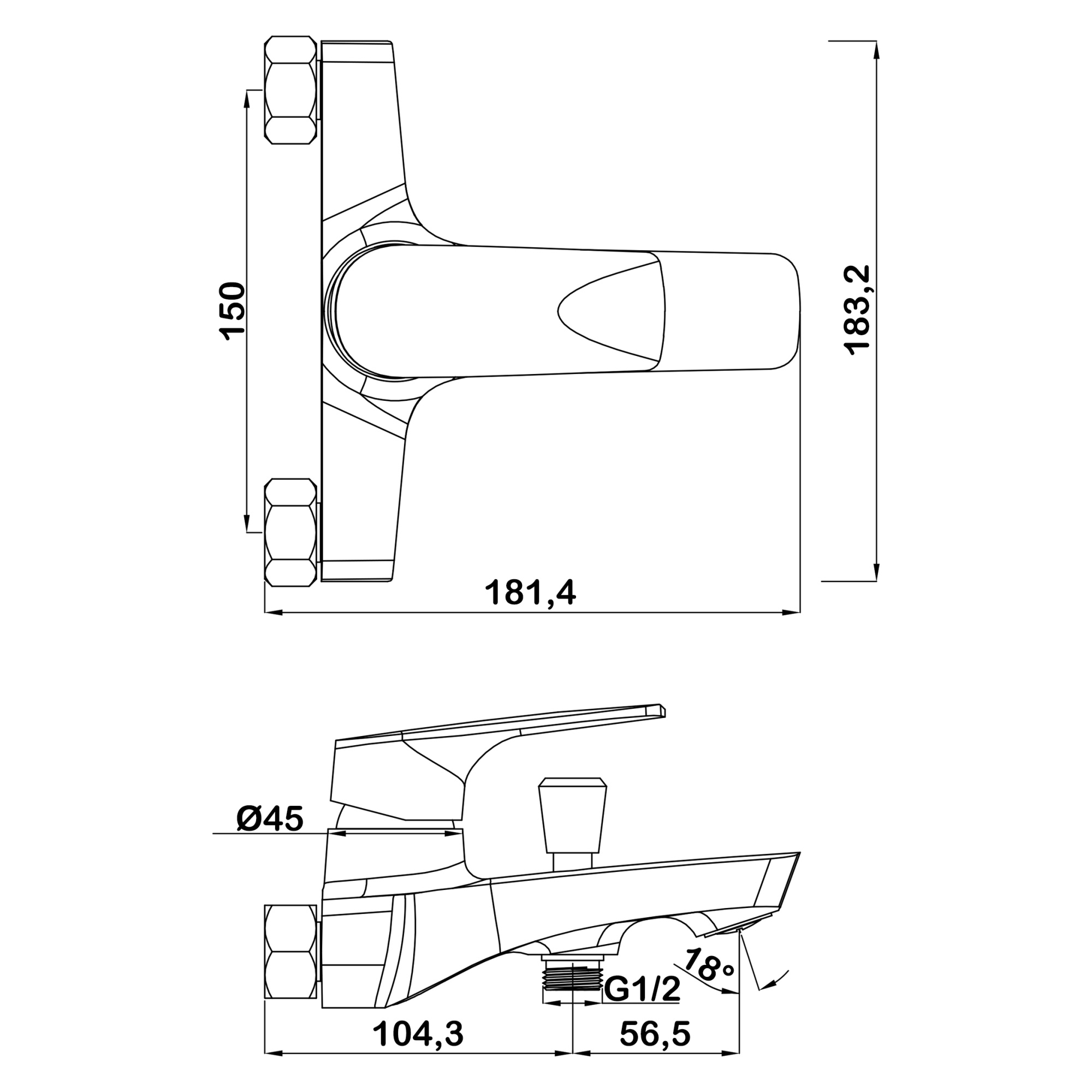Смеситель для ванны Swedbe Venado 1630