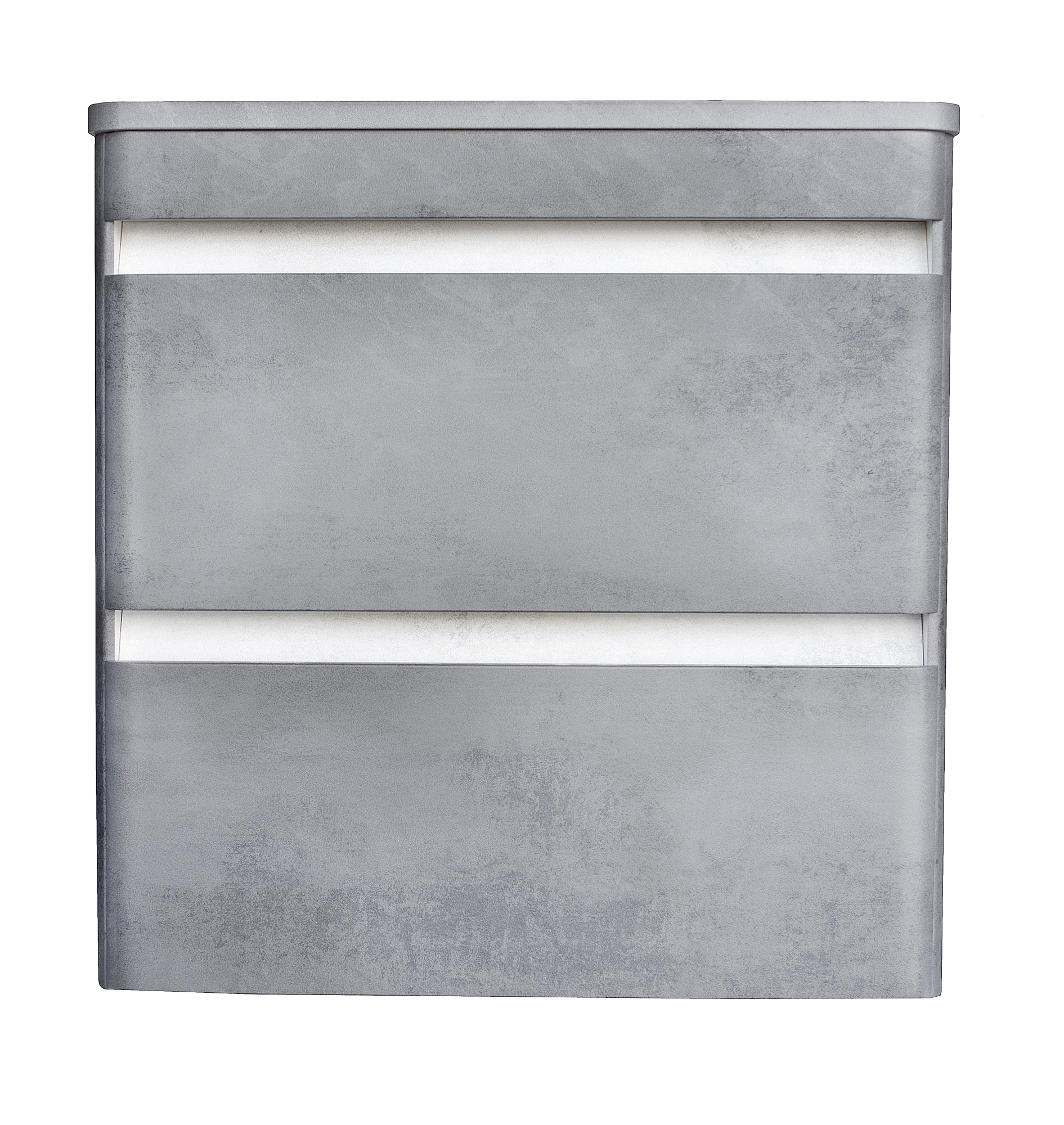 Тумба подвесная "Атлантика 80", Люкс бетон темный, (2 ящ.), со столешницей МДФ, PLUS