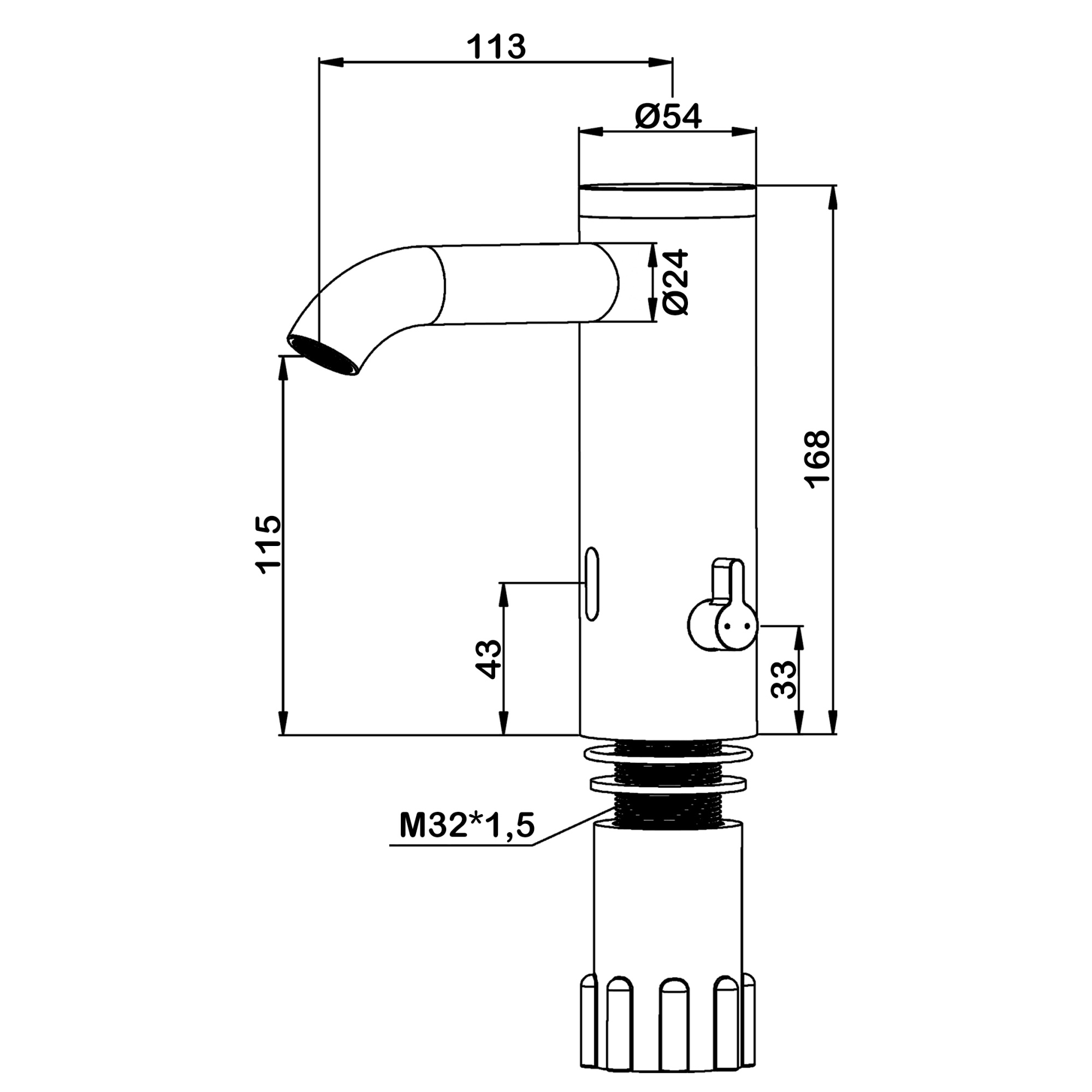 Сенсорный смеситель для раковины с ручной регулировкой температуры воды Swedbe Europe 6010B