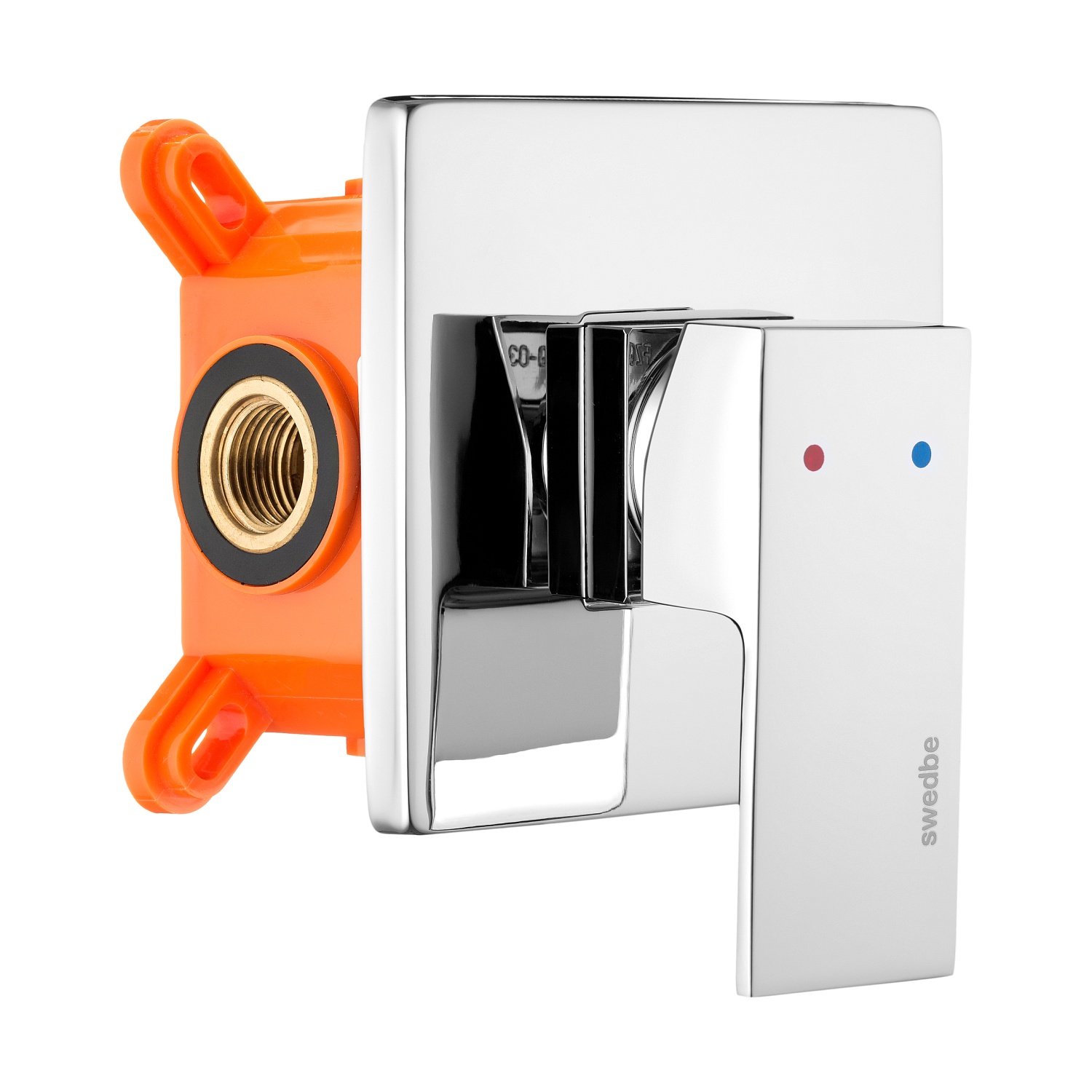 Смеситель встраиваемый подключение на 1 выход в монтажном боксе Swedbe Platta 5522