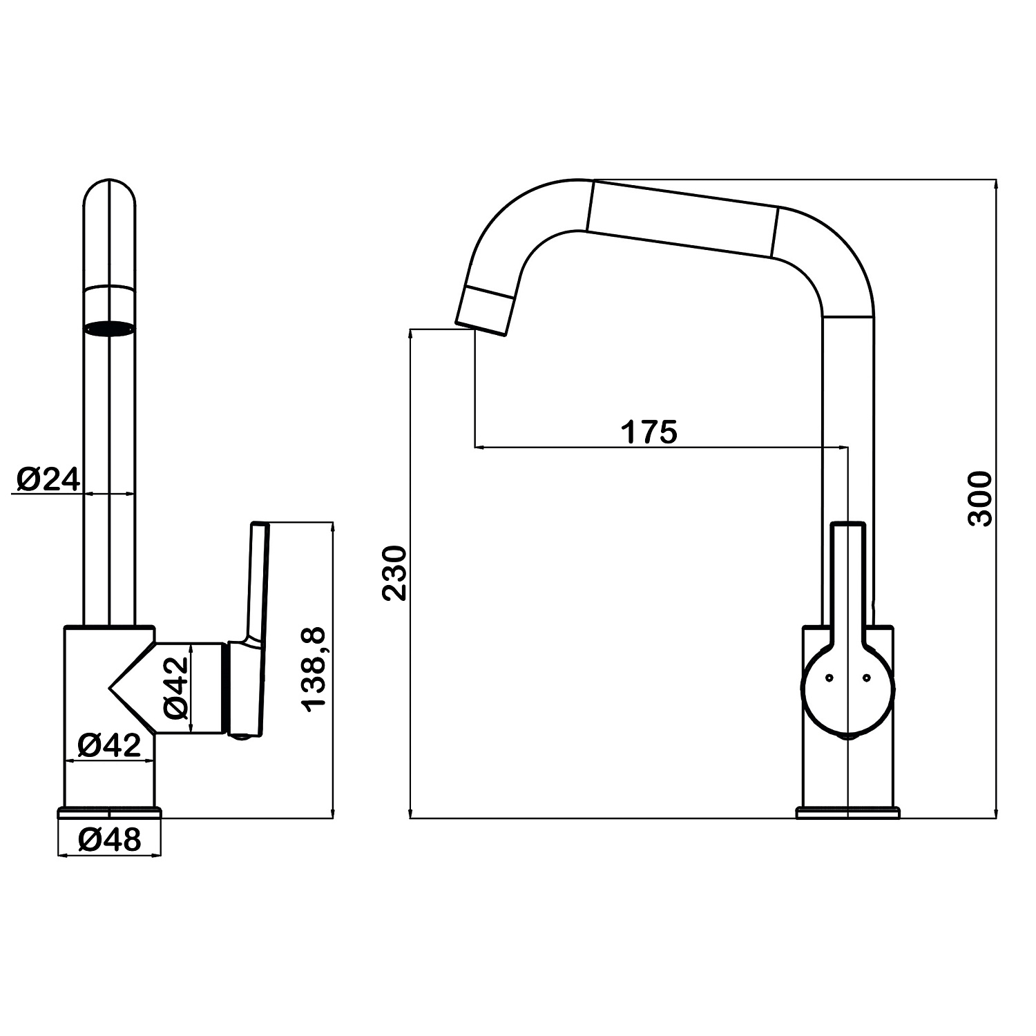 Смеситель для кухни Swedbe Diana 1041