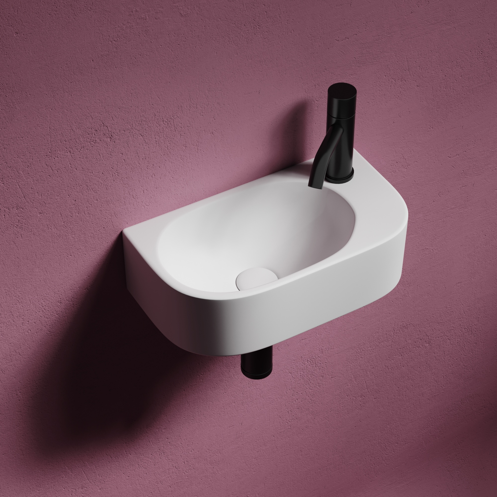 Умывальник подвесной прямоугольный (чаша слева, отверстие под смеситель справа) Element 409*224*110мм, CN6066L