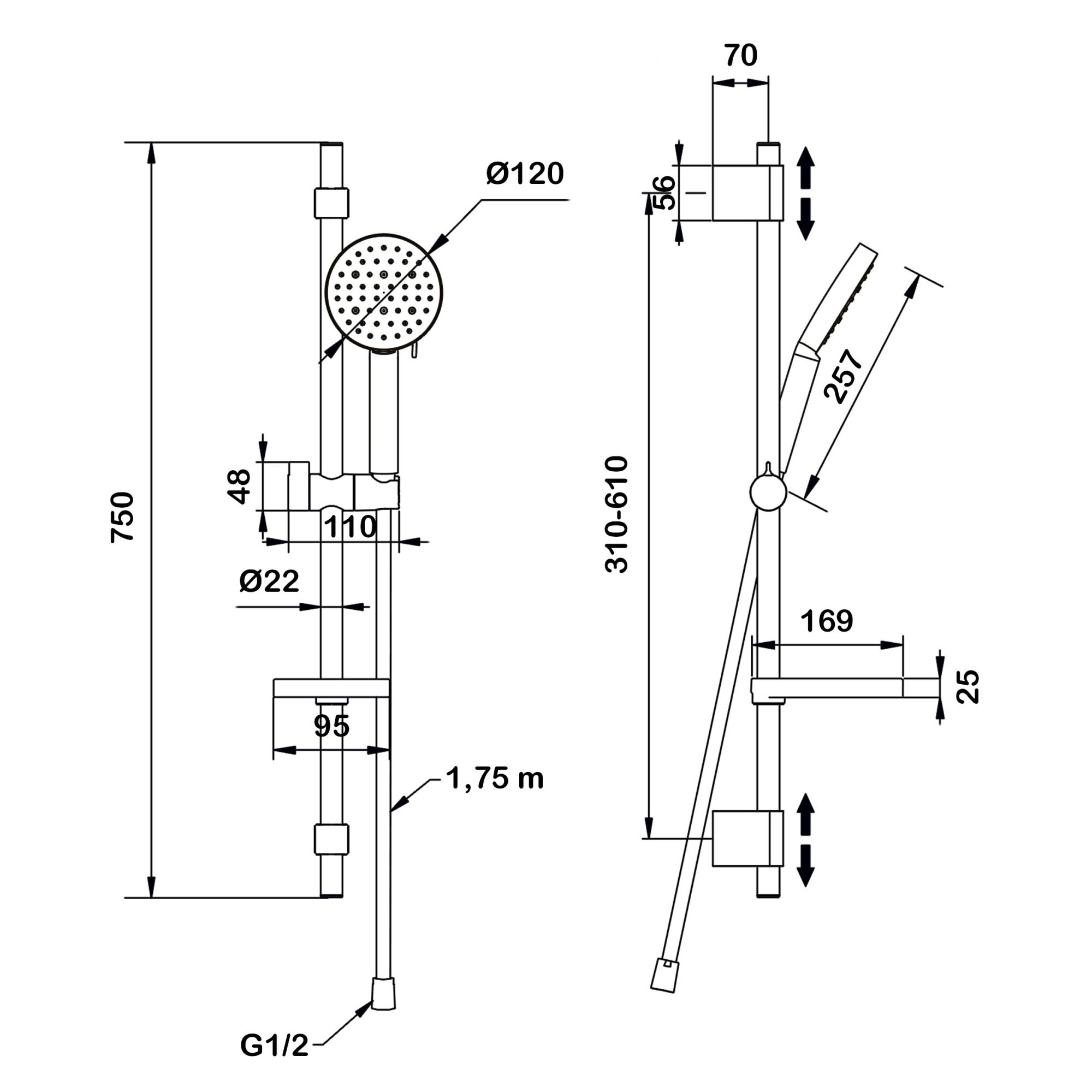 Душевой комплект Swedbe Hermes 5111B