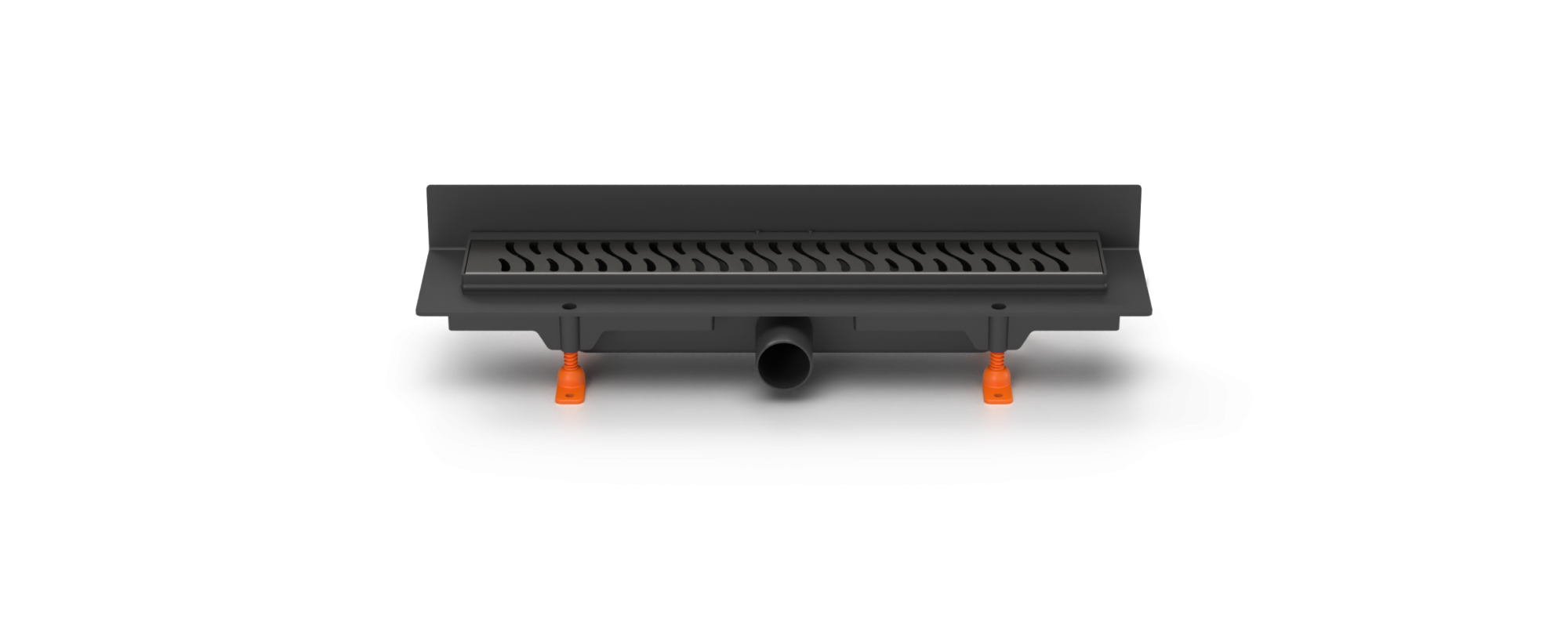 Душевой лоток 35 см Creto Zigzag CRE-350 ZB-P с решеткой. черный