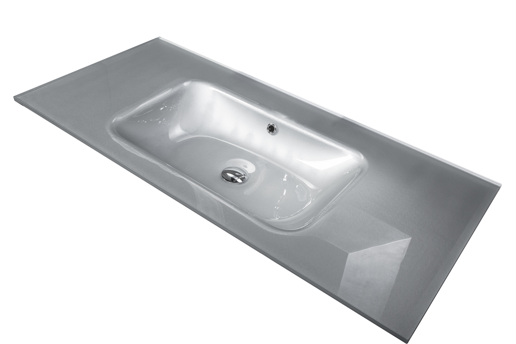 Столешница стекло 100см моноблок СЕРЕБРО