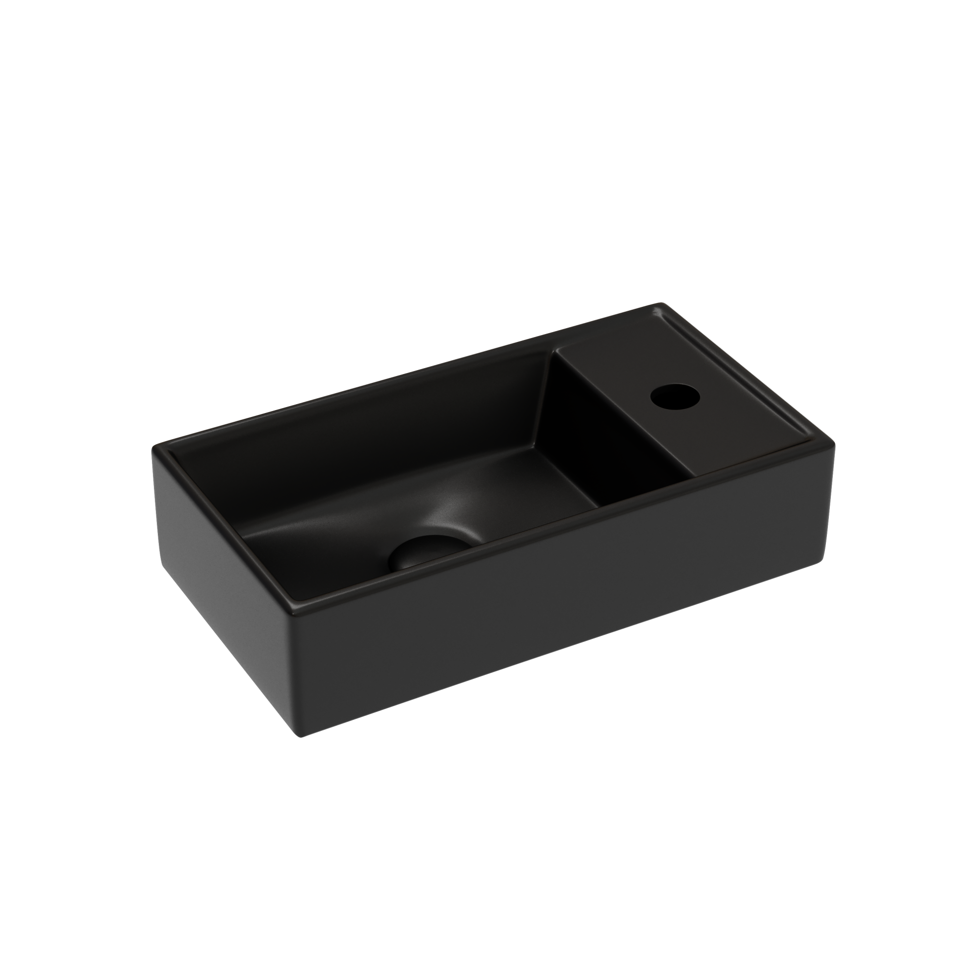 Умывальник подвесной прямоугольный (чаша слева, отверстие под смеситель справа) цвет черный матовый Element 407*217*100, CN6051LMB