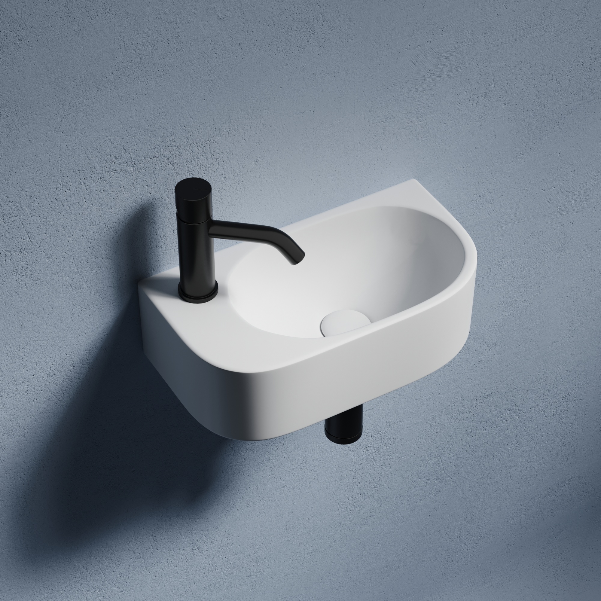 Умывальник подвесной прямоугольный (чаша справа, отверстие под смеситель слева) Element 409*224*110мм, CN6066R