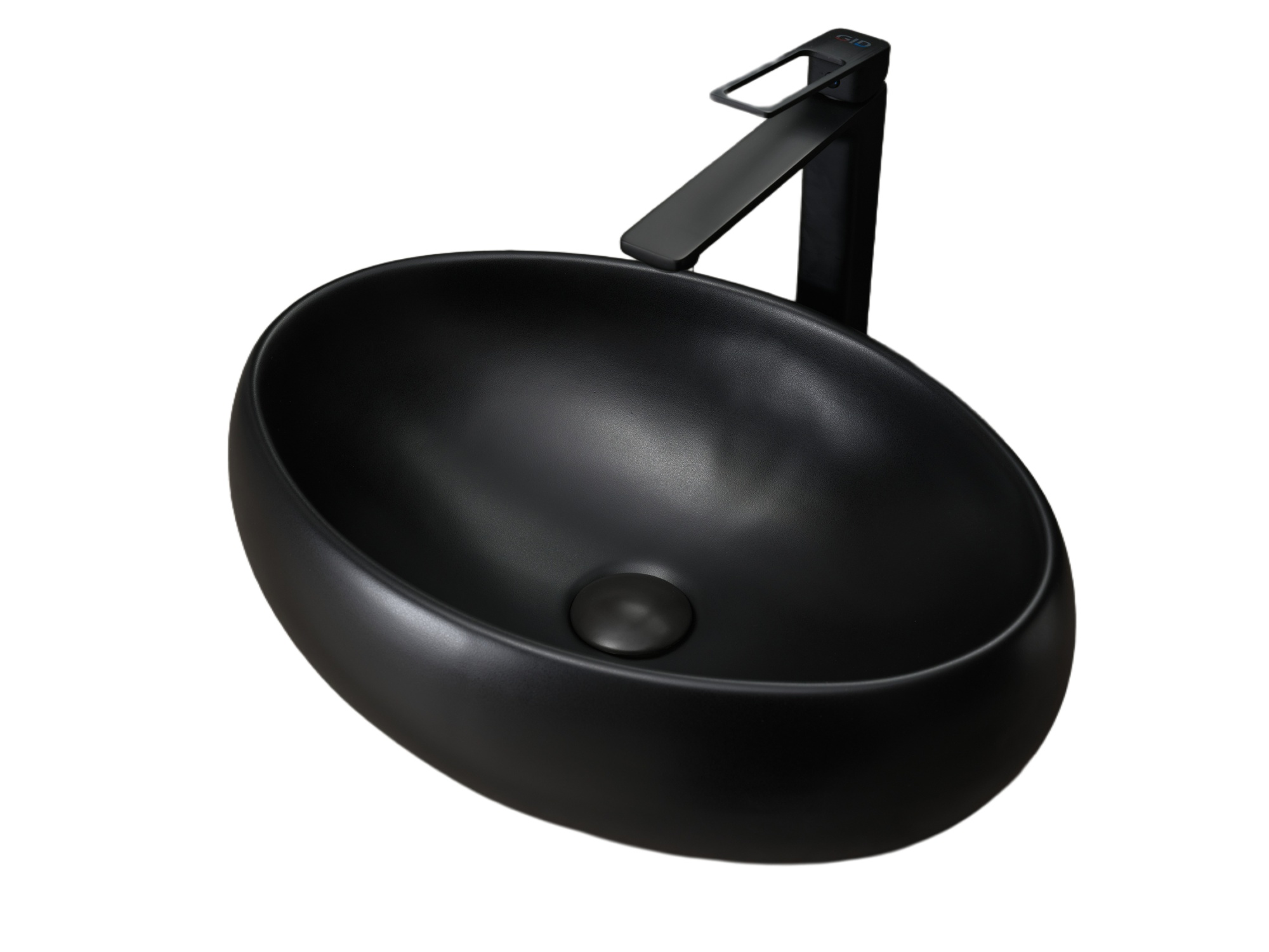 Раковина Gid Bm9030b 53372 накладная черная матовая 48x34x15