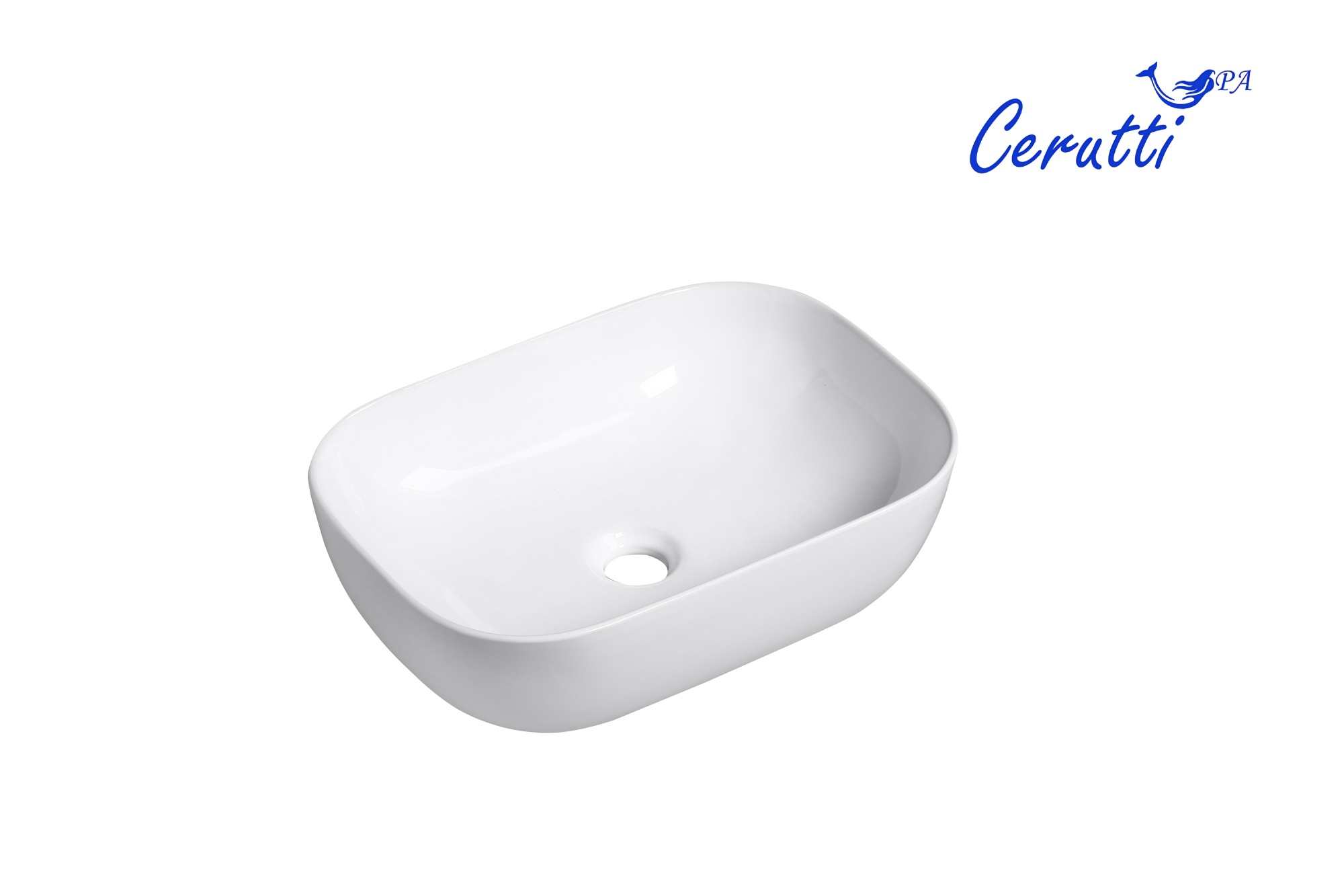 Раковина CR0078B накладная, белая, прямоугольная 460х330х135 Ceruttispa