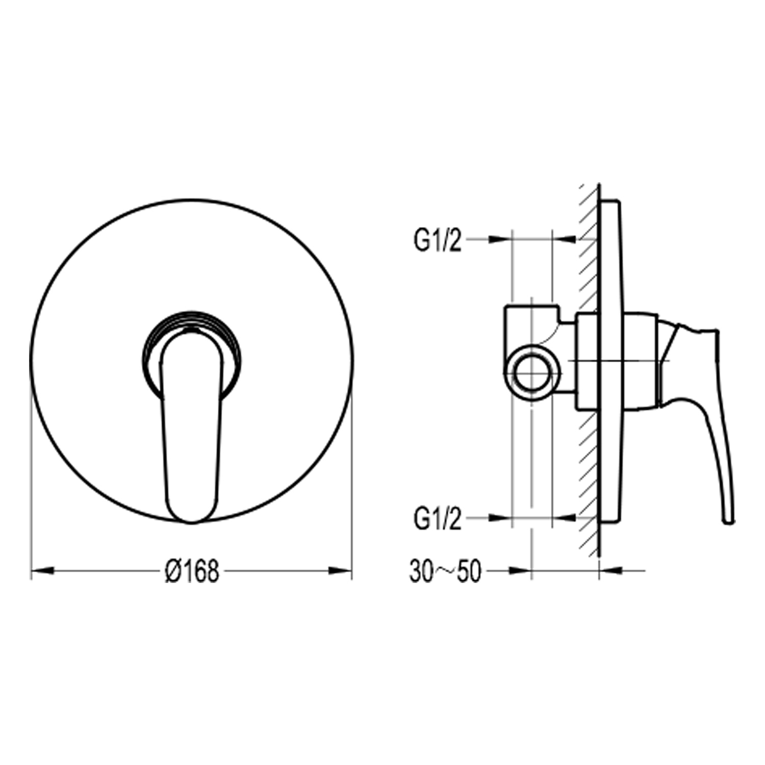 Смеситель встраиваемый подключение на 1 выход Swedbe Terracotta 2557