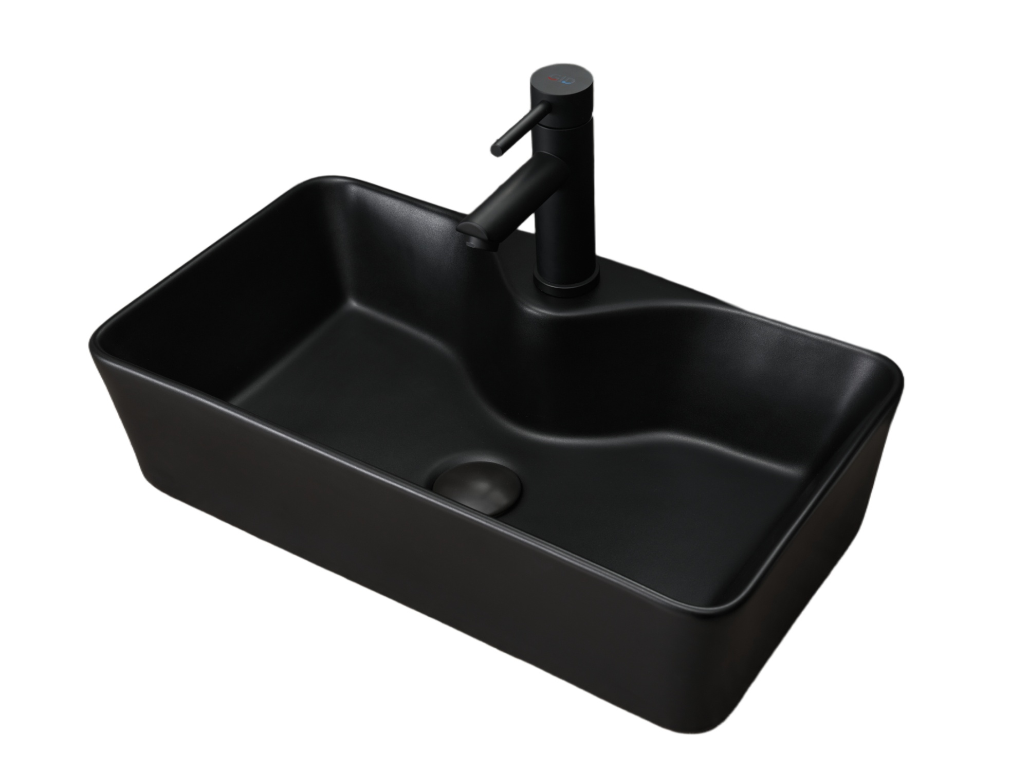 Раковина Gid Bm9092 53353 накладная черная матовая 55x31x14