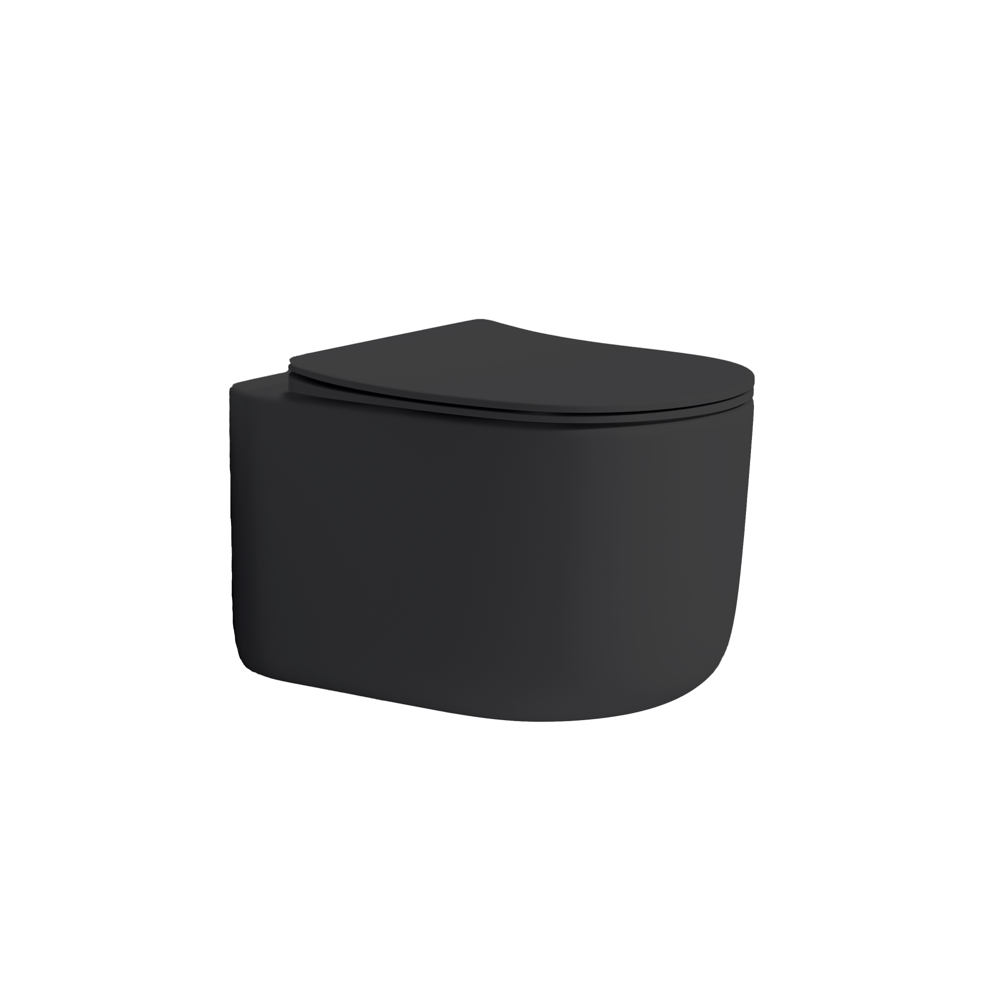 Flow подвесной унитаз матовый черный с крышкой
