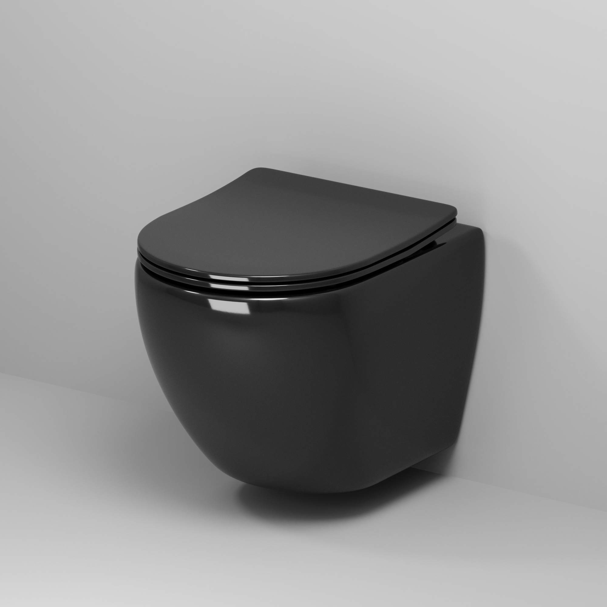 Унитаз gr-4455bs color (485*365*360) подвесной безободковый 