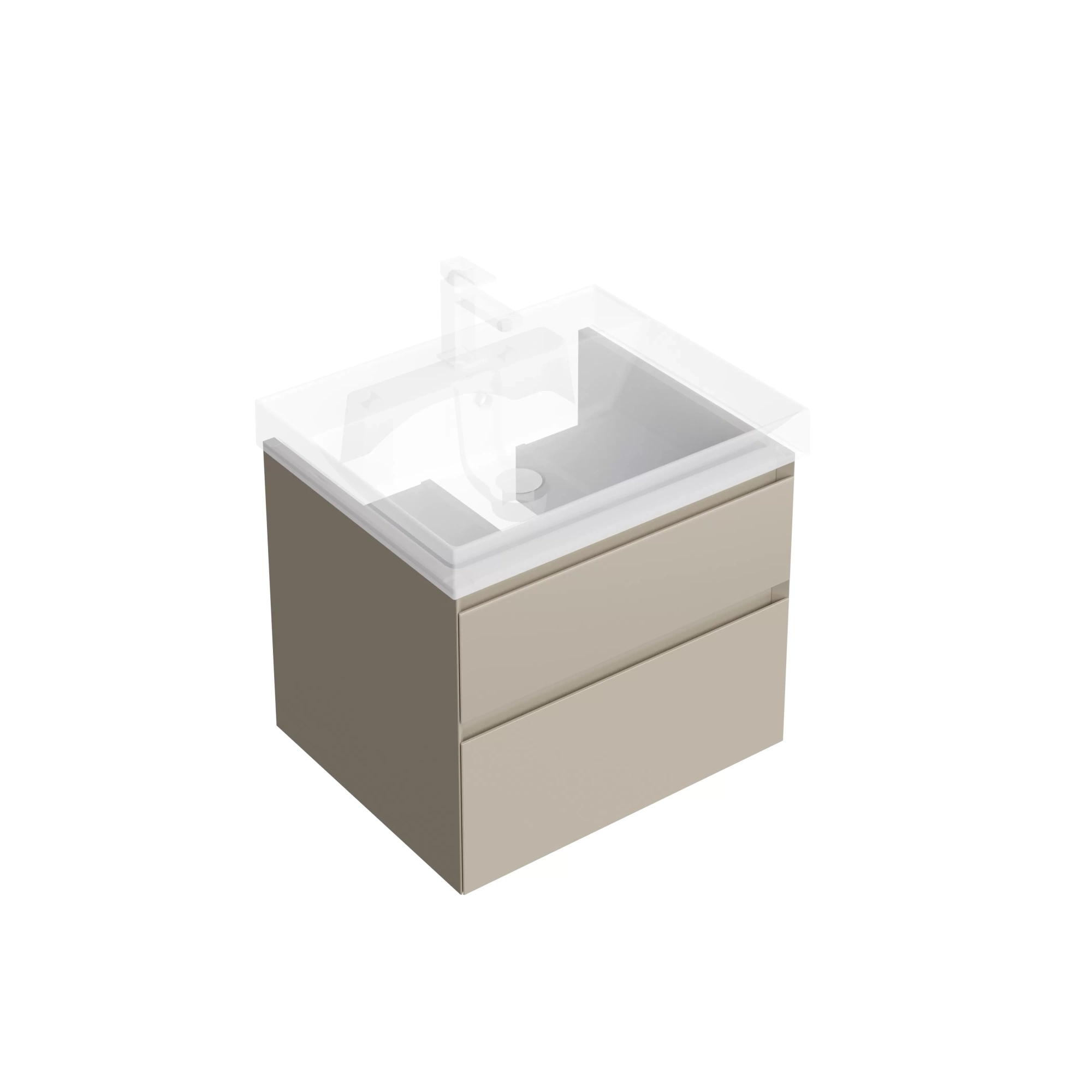 Тумба CUBO подвесная с ящиками 60, лимо матовая