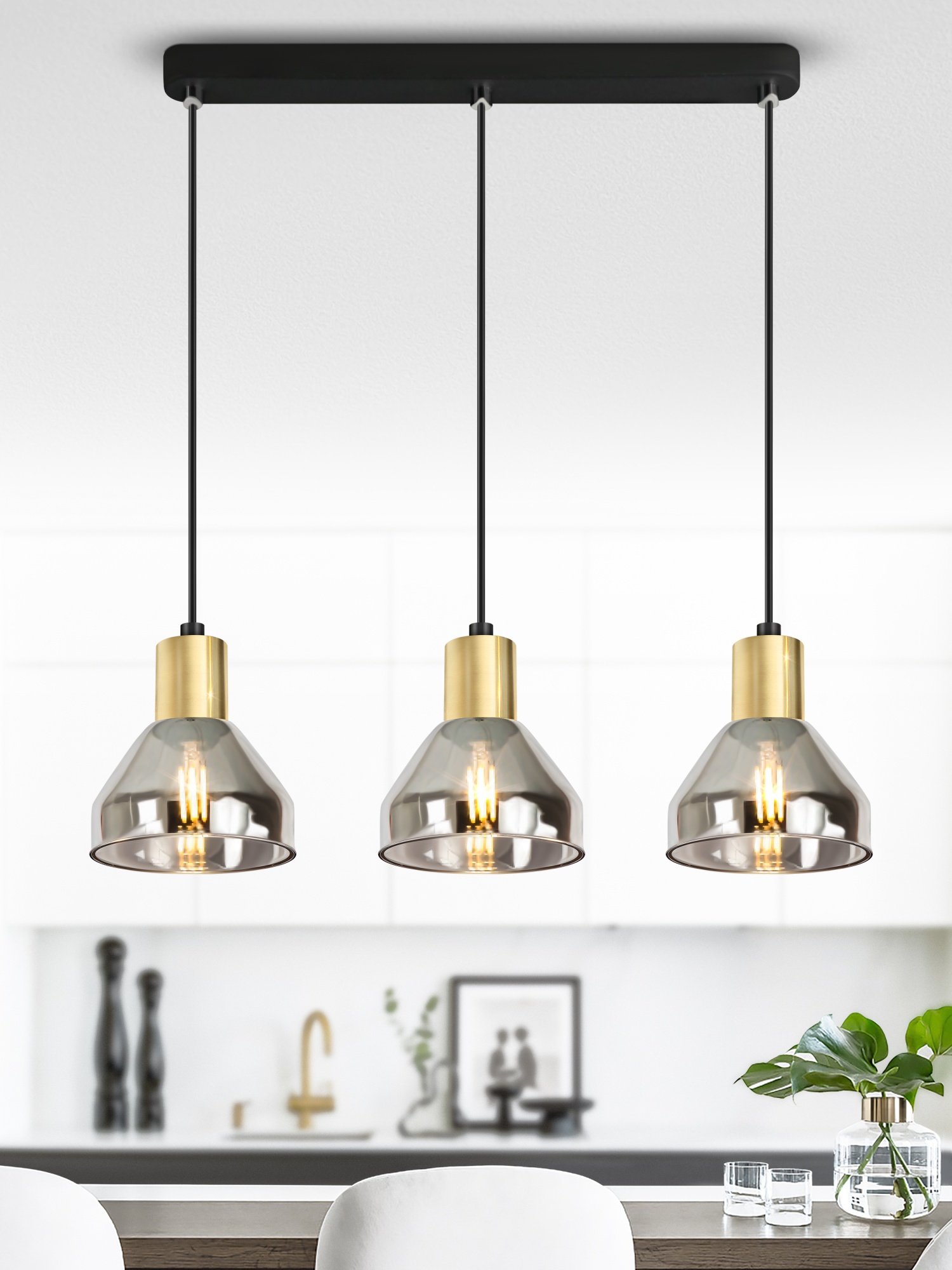 Светильник подвесной (подвес) Kassandra 3118-303 3 х Е14 40 Вт модерн потолочный