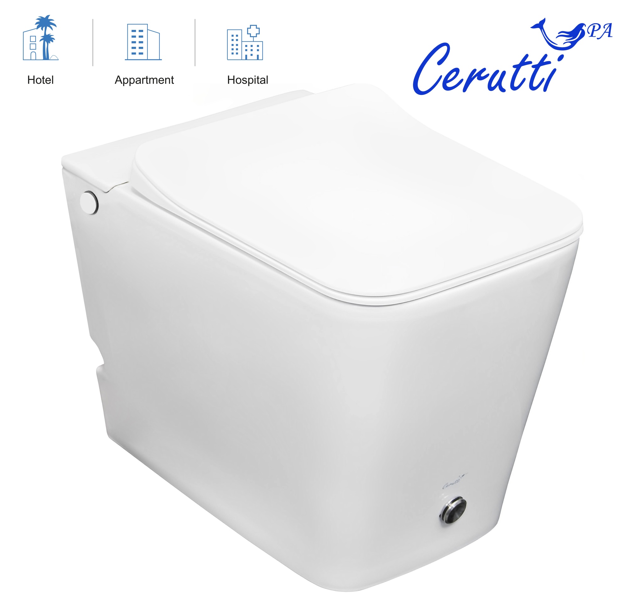 Унитаз DISGRAZIA Pulse приставной с функцией импульсного смыва Ceruttispa CT7269