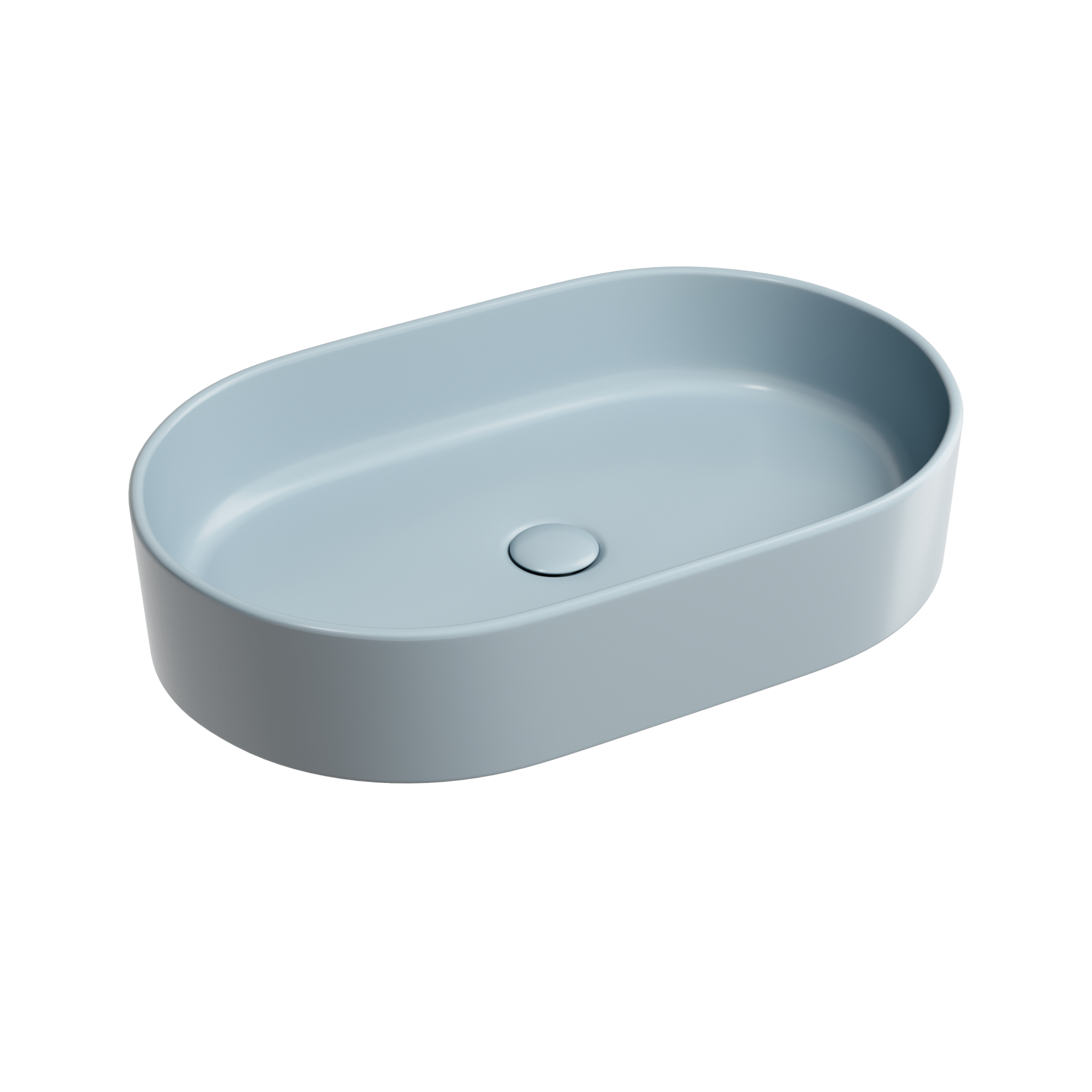 Умывальник чаша накладная овальная (цвет Серо-Голубой Матовый) Element 608*385*122мм, CN6048MHL