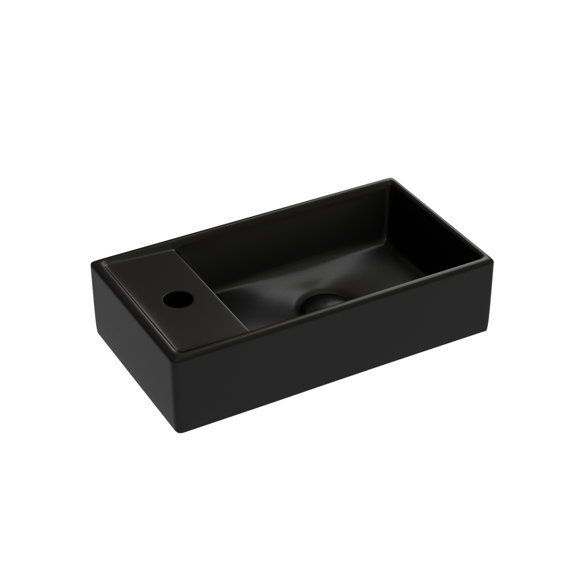 Умывальник подвесной прямоугольный (чаша справа, отверстие под смеситель слева) цвет черный матовый Element 407*217*100, CN6051RMB