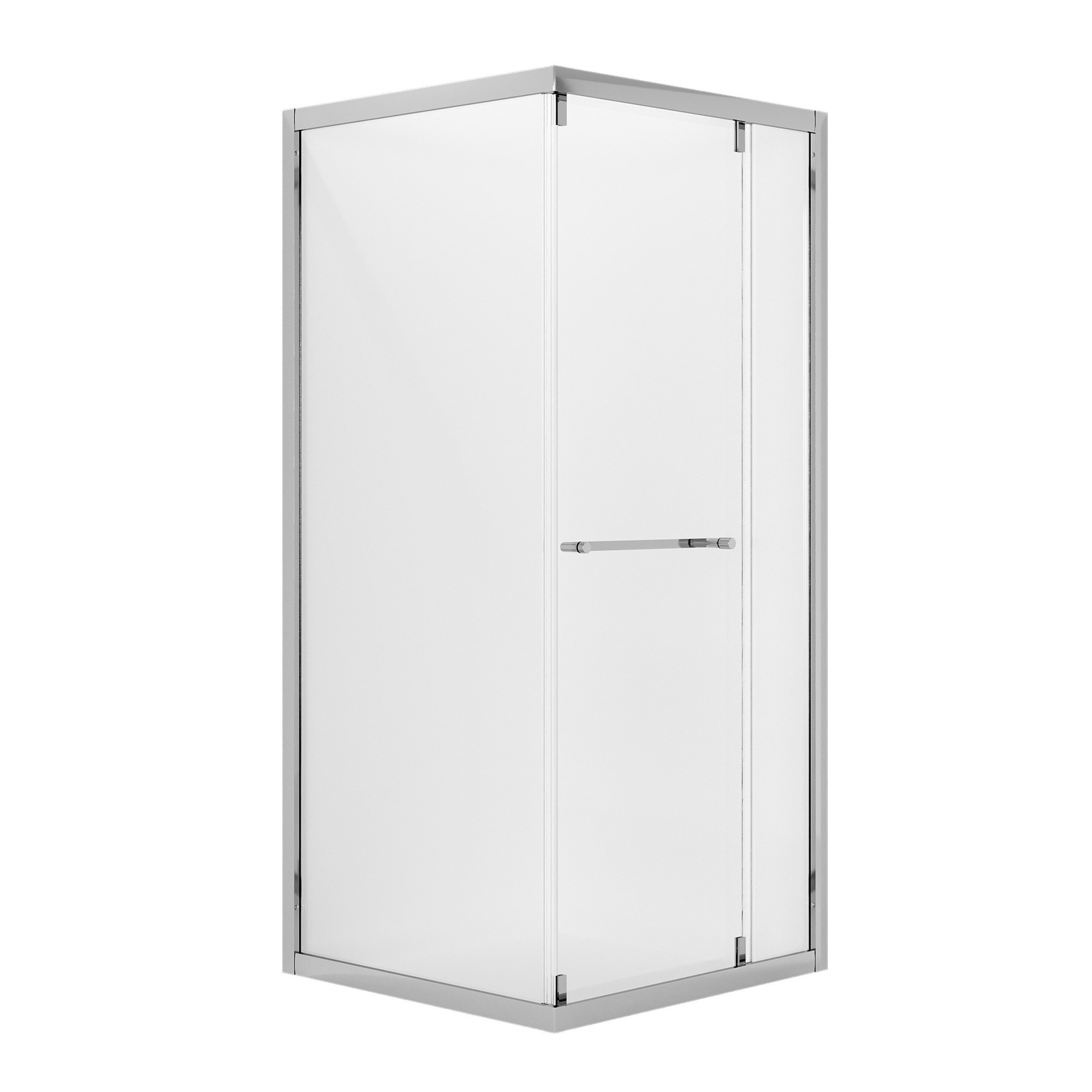 Душевое ограждение NG-6633-34 (90*90*195) квадрат, раздвижная, хром, стекло прозрачное