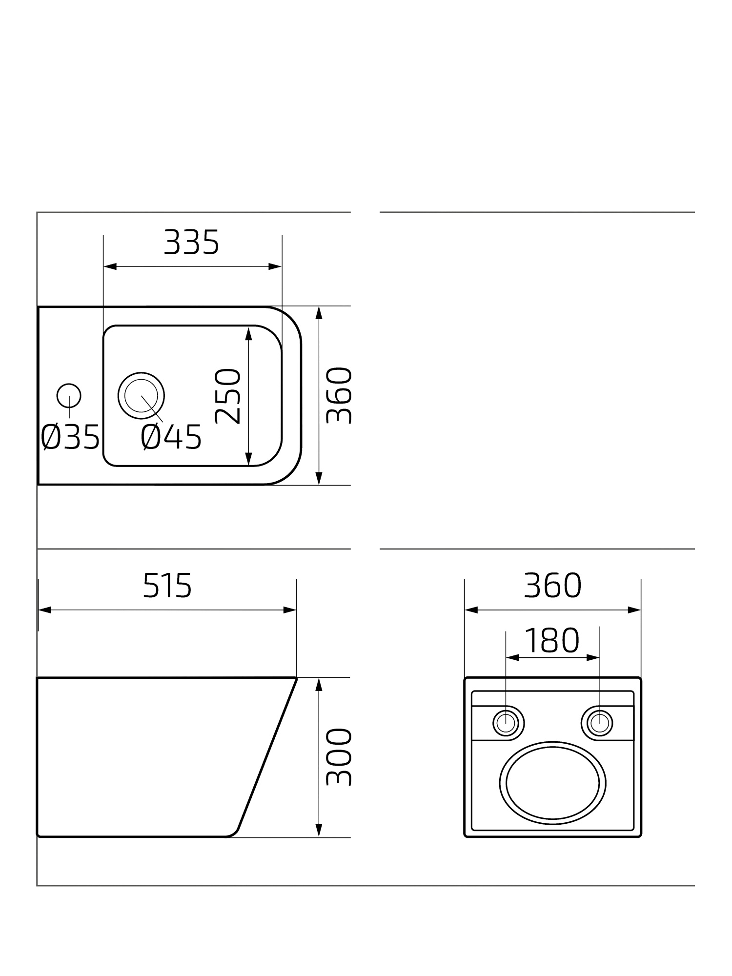 Биде подвесное Gid BDP-44 21109 белый 51.5x36x30