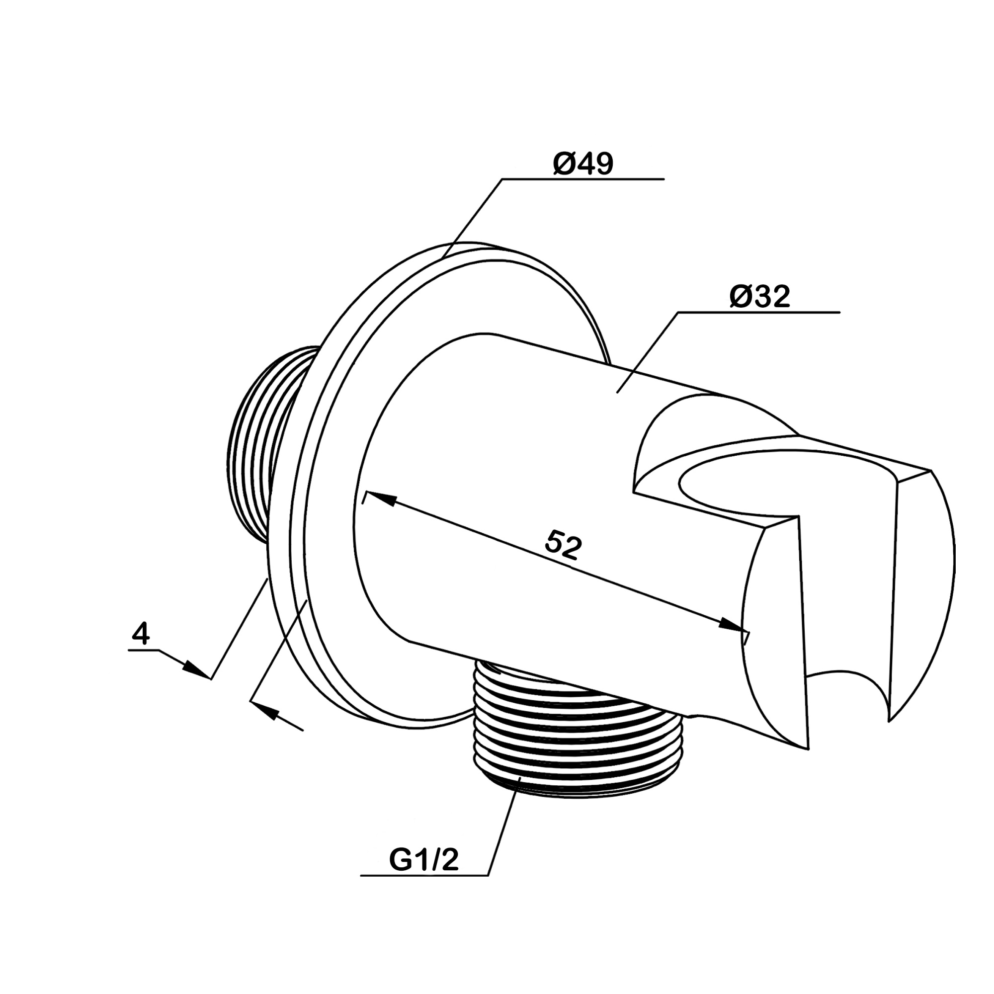 Подсоединение шланговое с держателем для лейки Swedbe Platta 5505