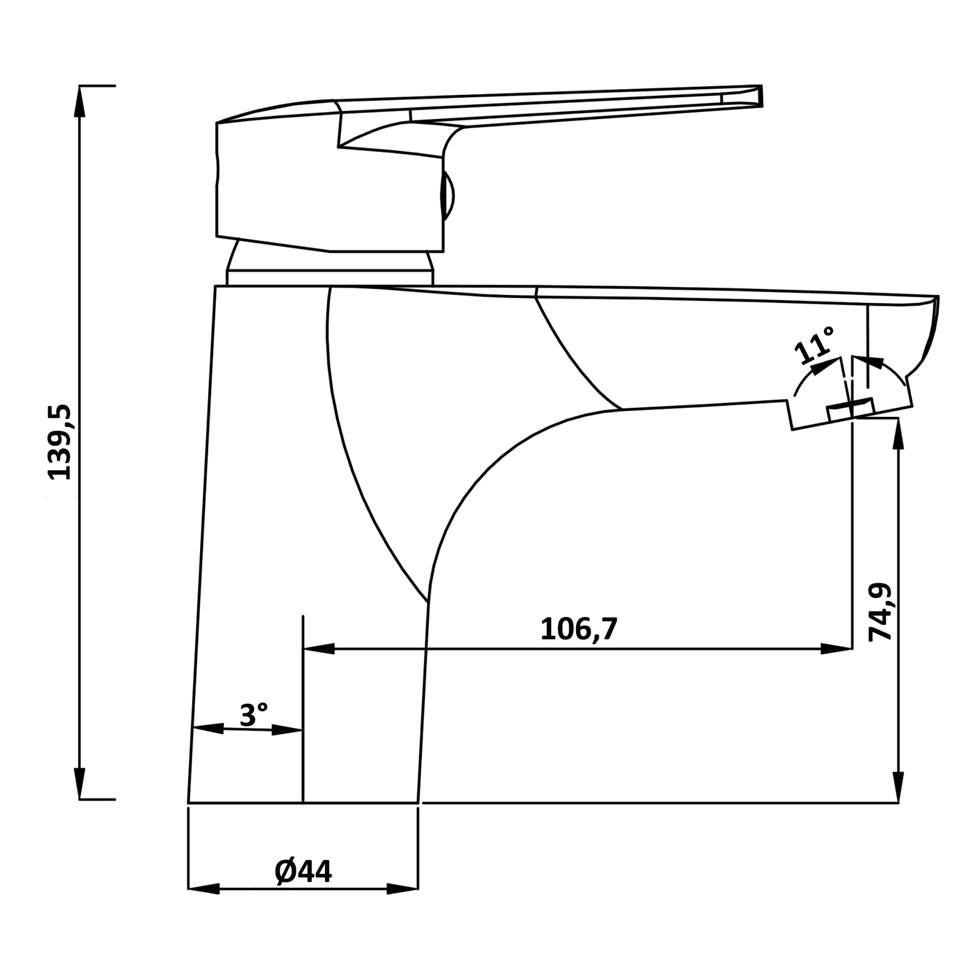 Смеситель для раковины Swedbe Mars 1710