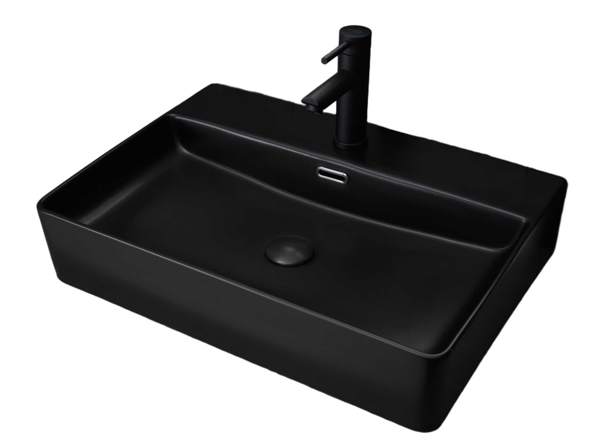 Раковина Gid Bm9256 53375 накладная черная матовая 60x42x14