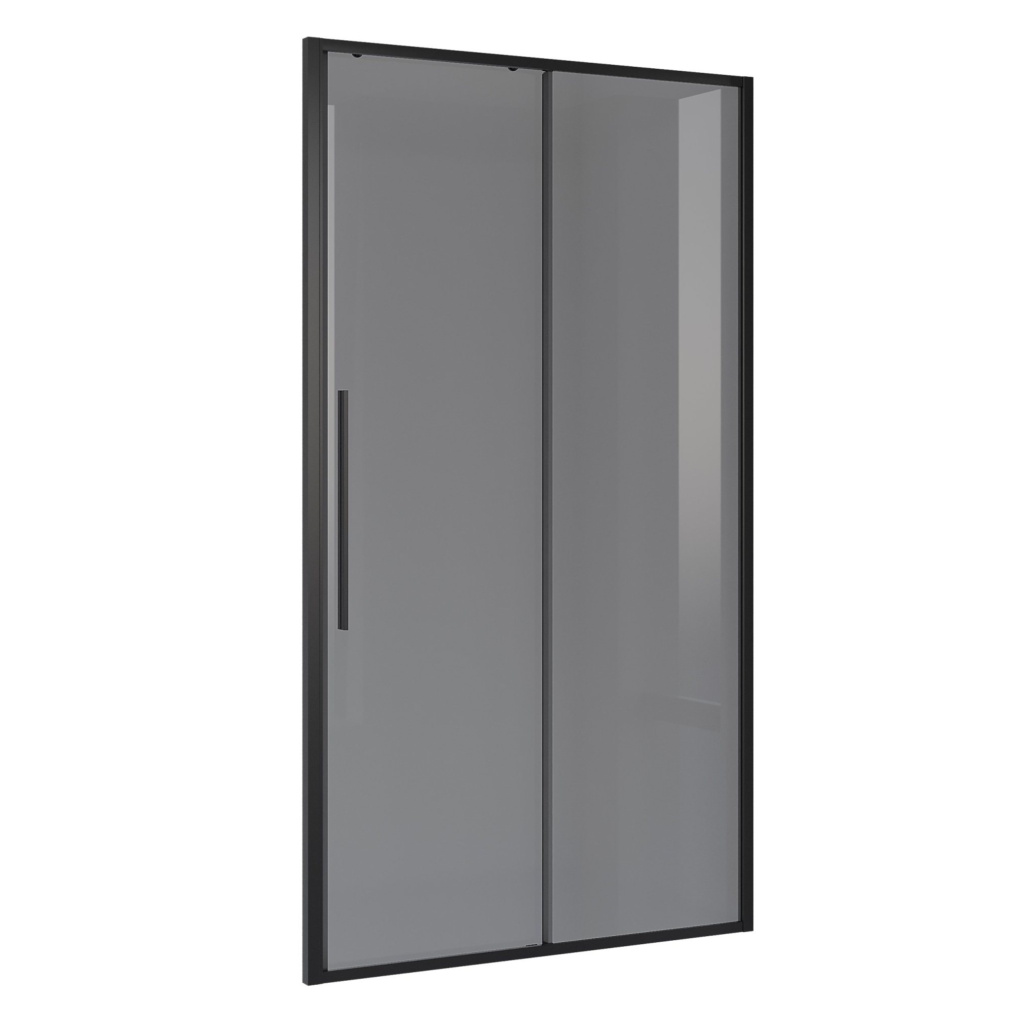 Дверь в нишу NG-85-13TB (130*195) черный матовый, стекло тонированное