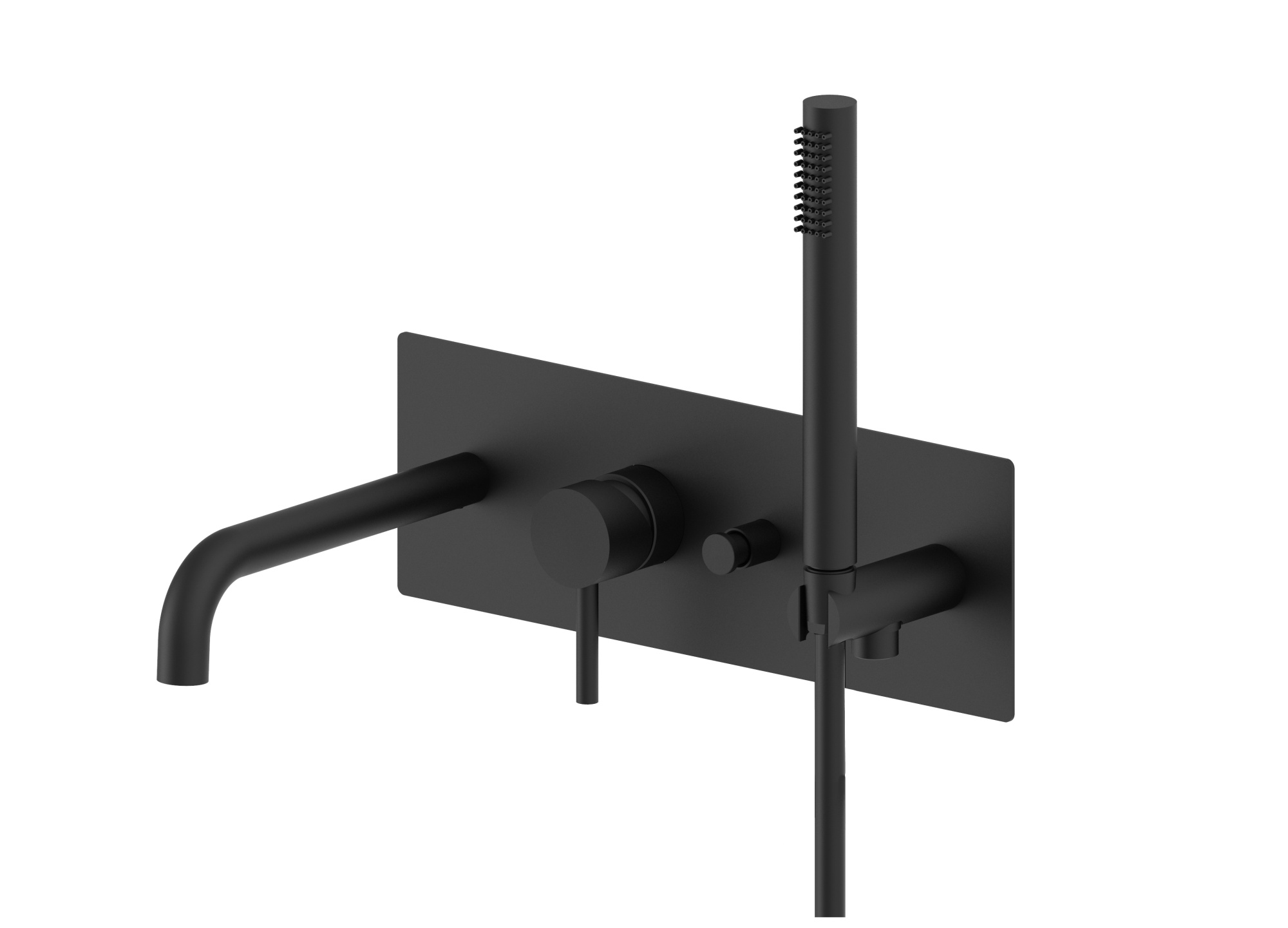 Смеситель для ванны Paffoni LIGHT LIG001NO встраиваемый на 2 выхода Черный матовый