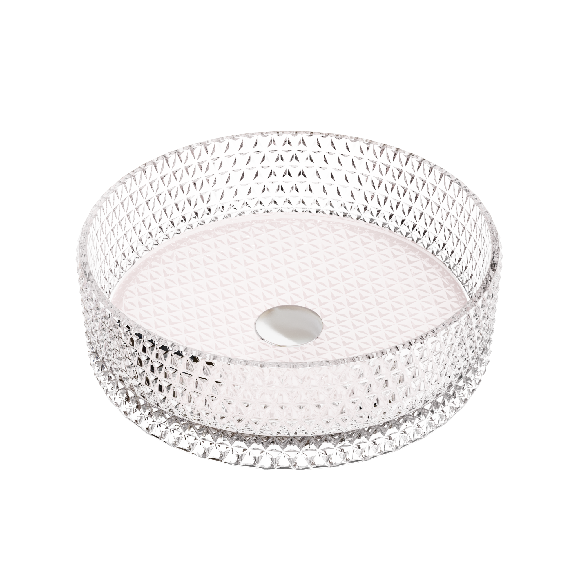 Умывальник чаша накладная круглая (цвет розовый) Cristal 360*360*112мм, CN6061